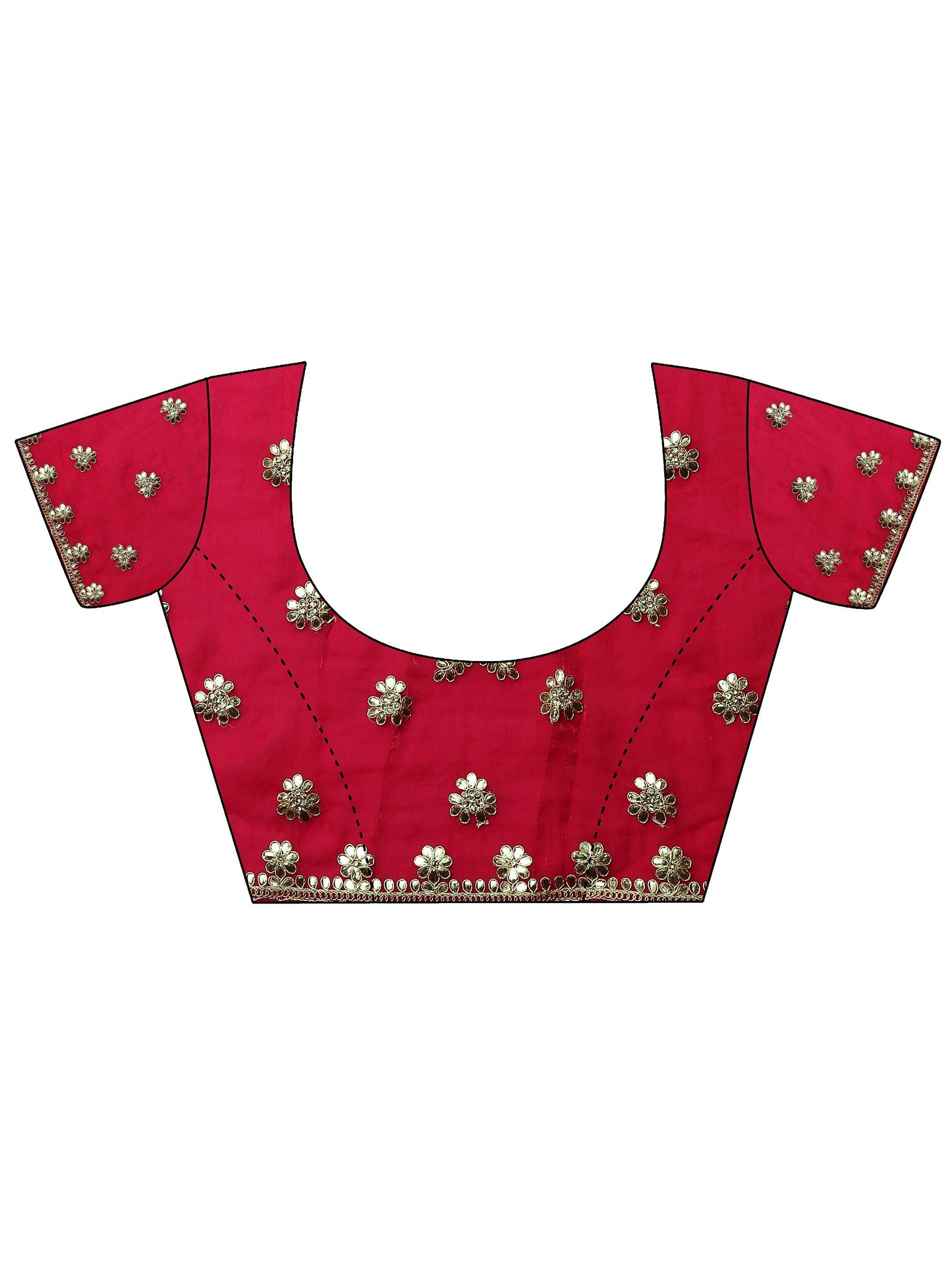 Pink Embroidered Organza Saree With Unstitched Blouse Piece