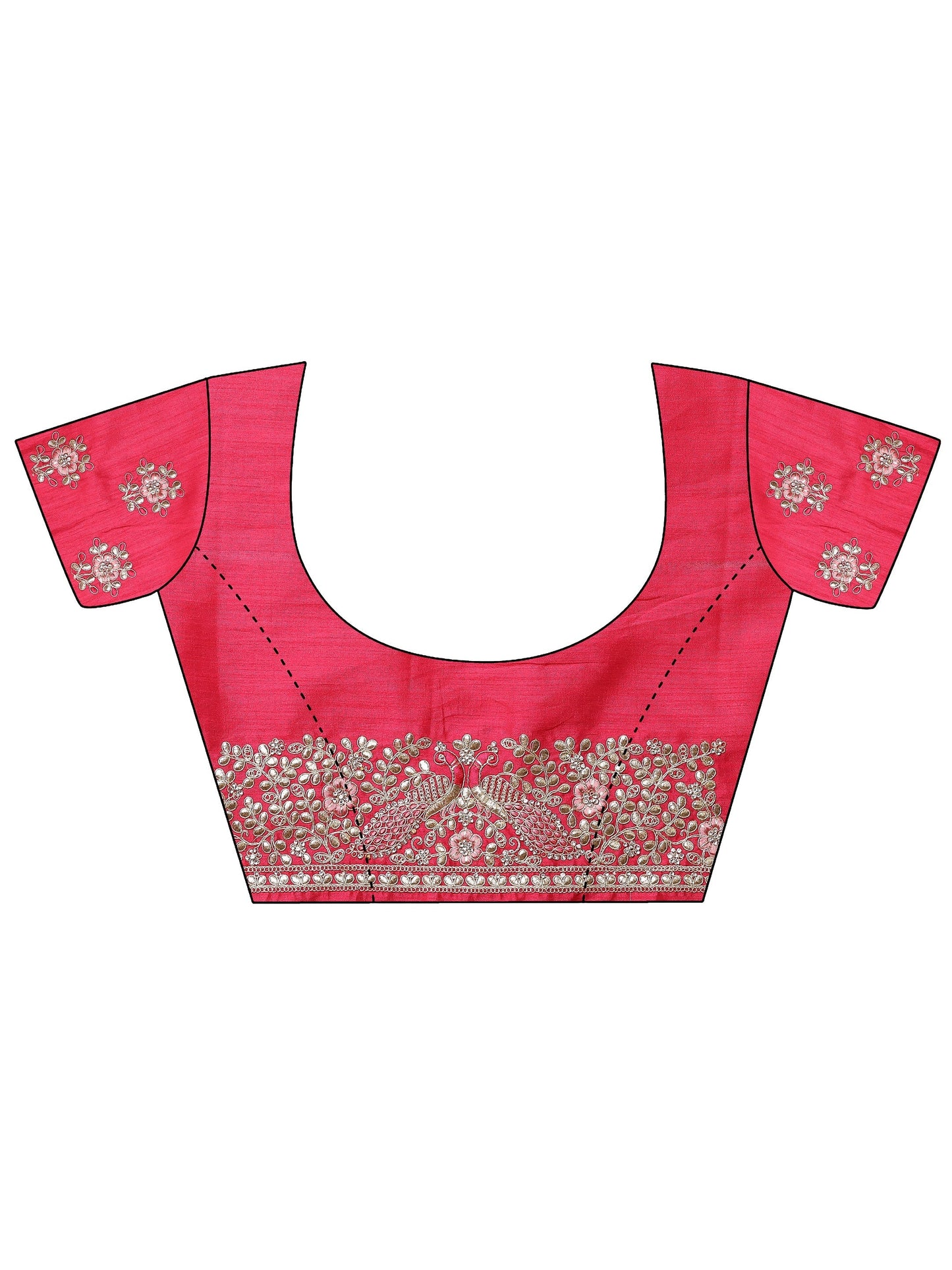 Off White Embroidered Silk Blend Saree With Unstitched Blouse Piece