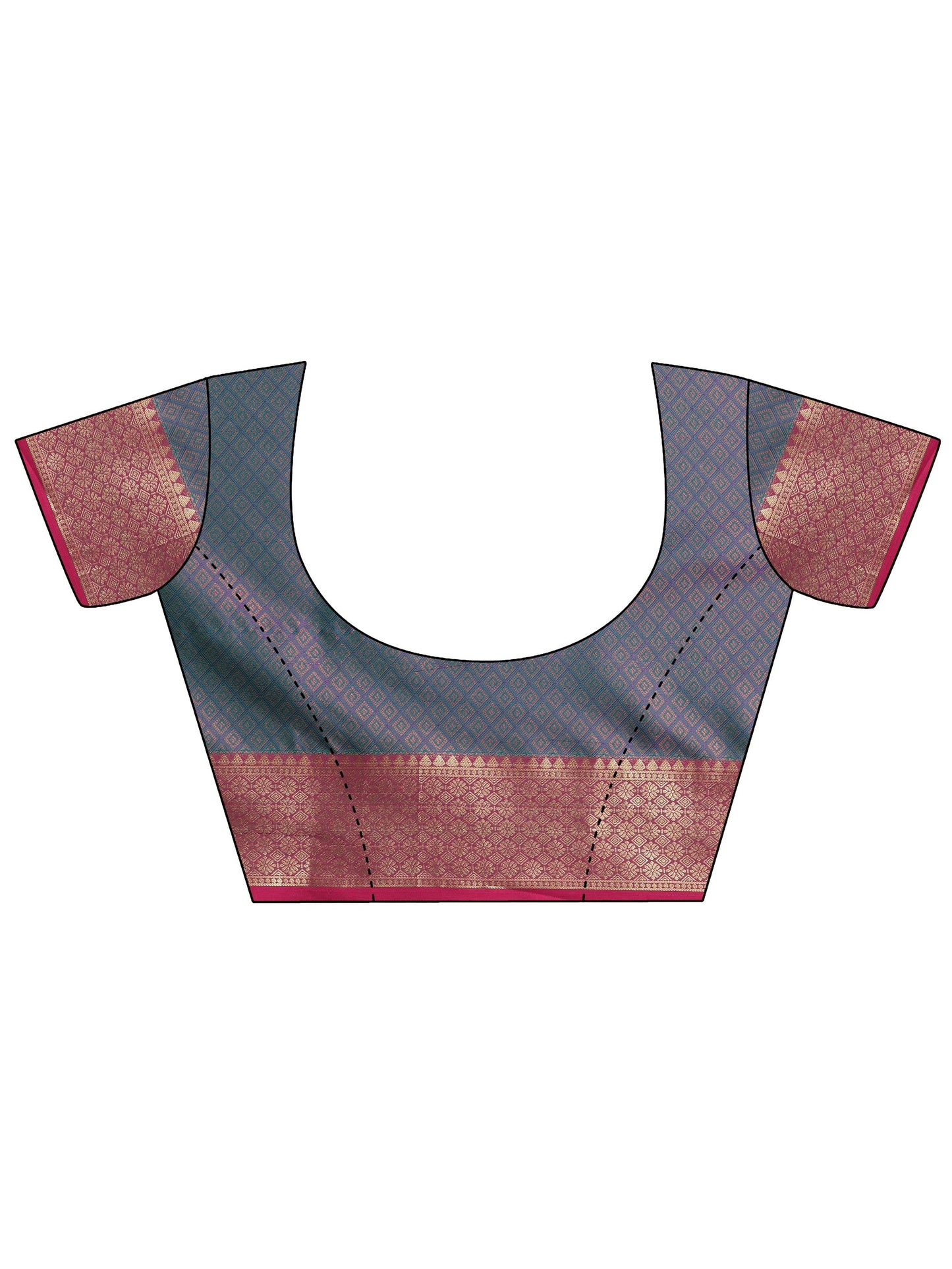 Blue Woven Design Banarasi Silk Blend Saree With Unstitched Blouse Piece