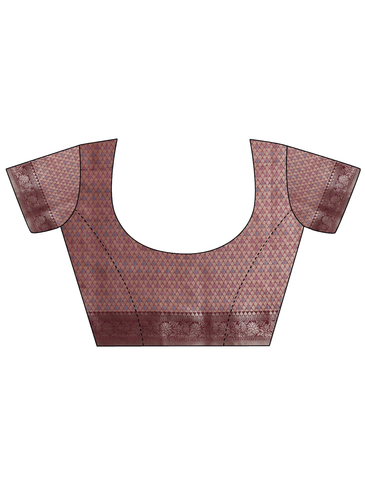 Mauve Woven Design Banarasi Silk Blend Saree With Unstitched Blouse Piece