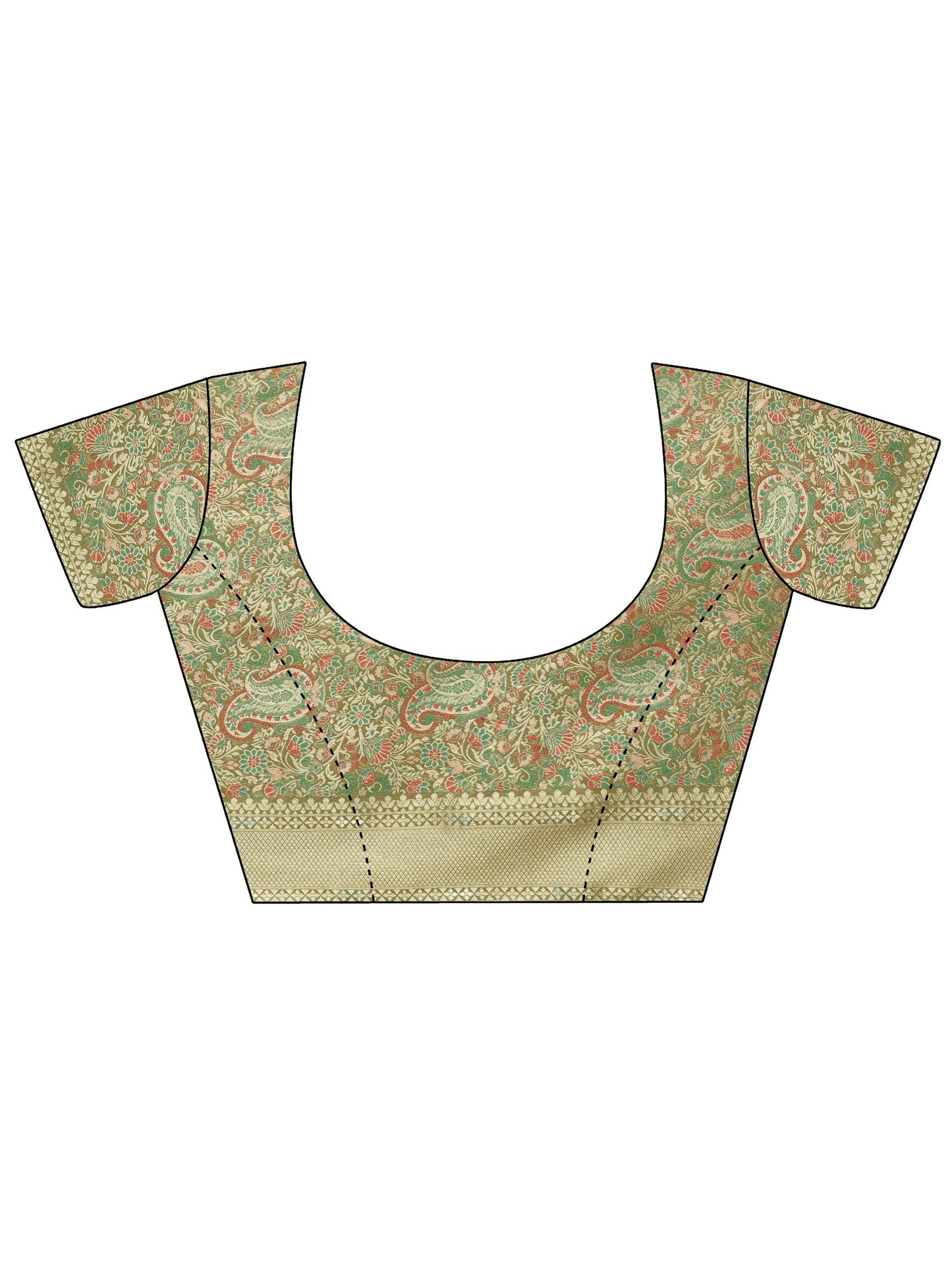 Green Woven Design Banarasi Silk Blend Saree With Unstitched Blouse Piece