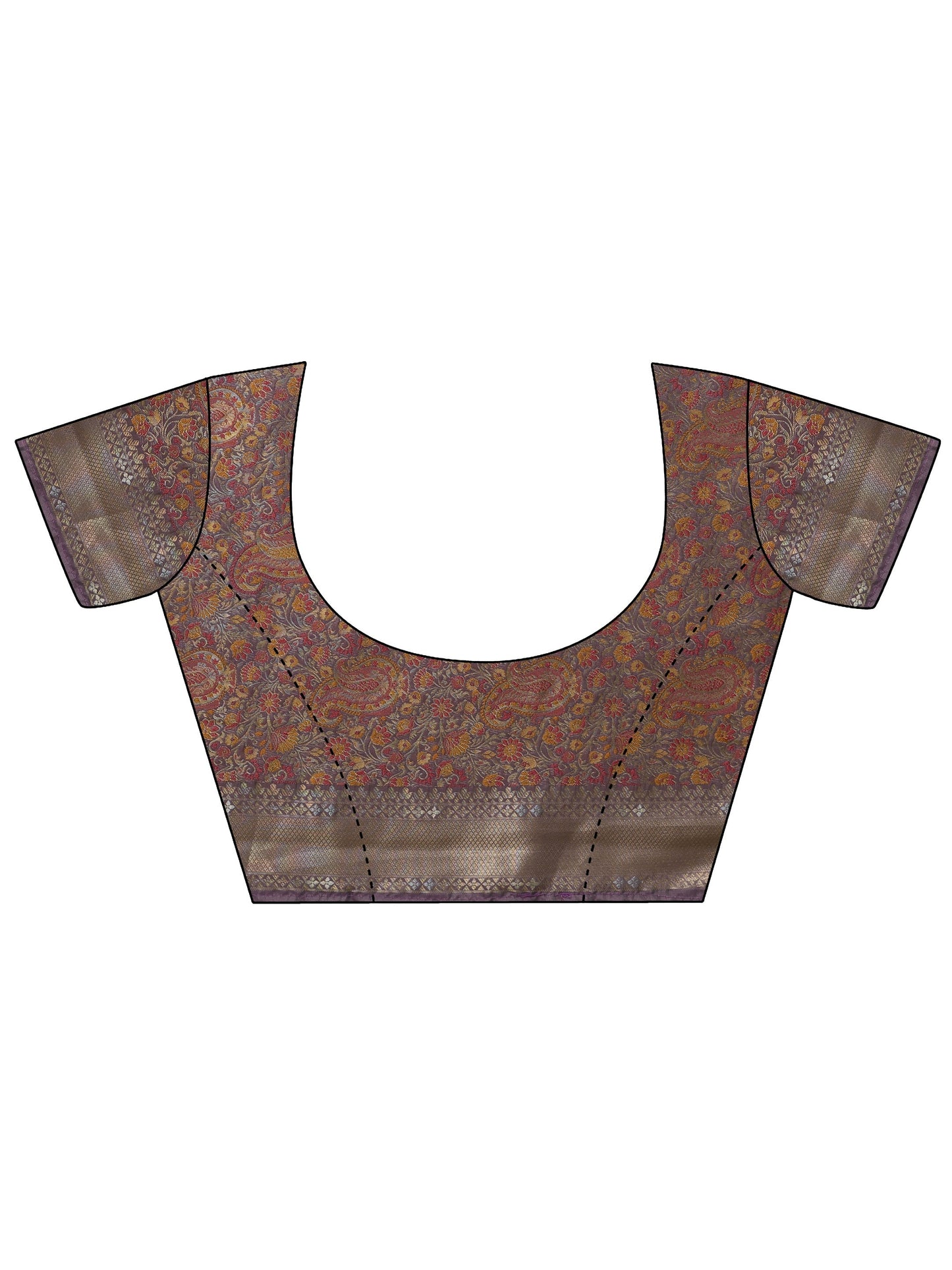 Lavender Woven Design Banarasi Silk Blend Saree With Unstitched Blouse Piece