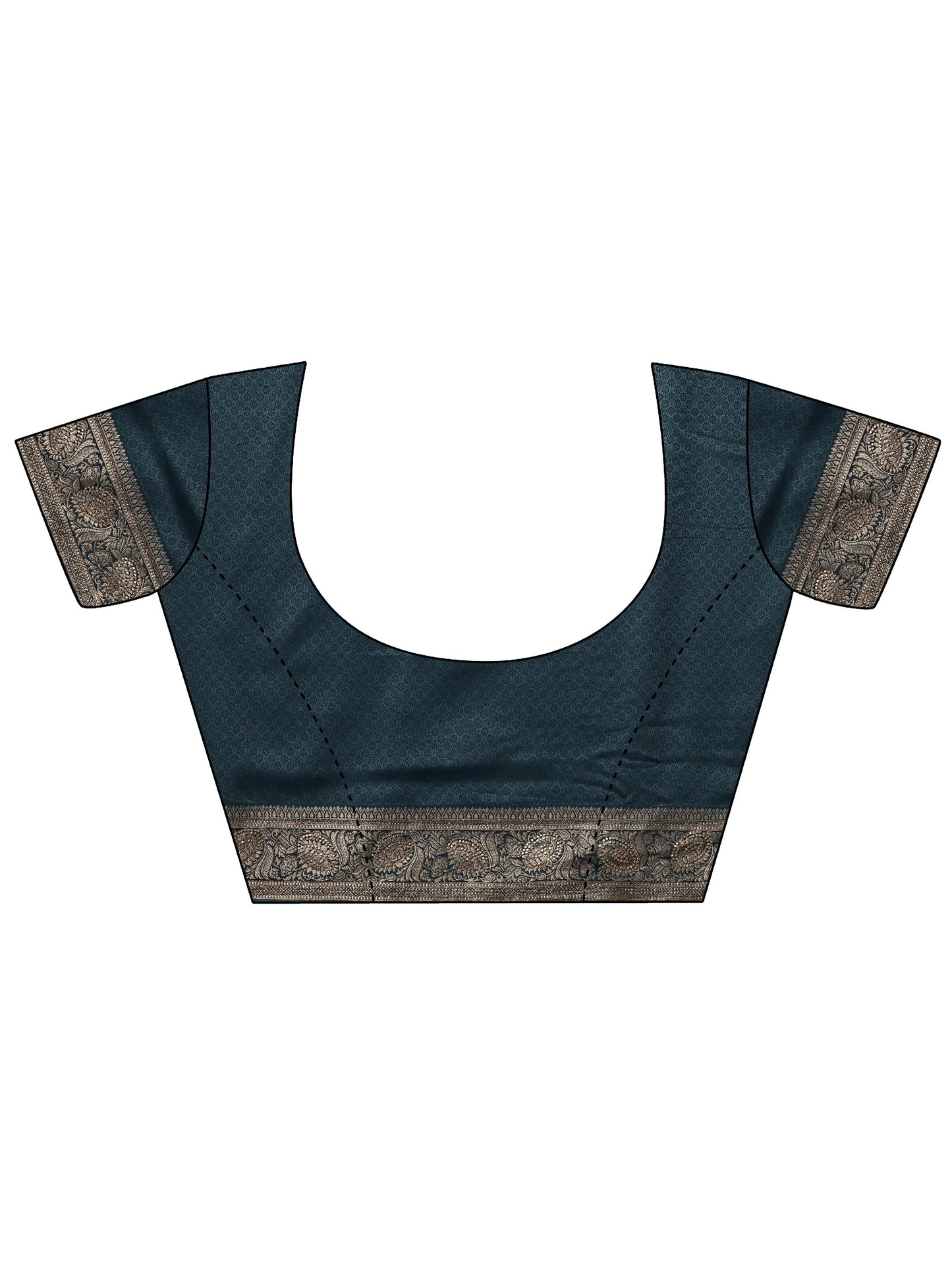 Blue Woven Design Banarasi Silk Blend Saree With Unstitched Blouse Piece