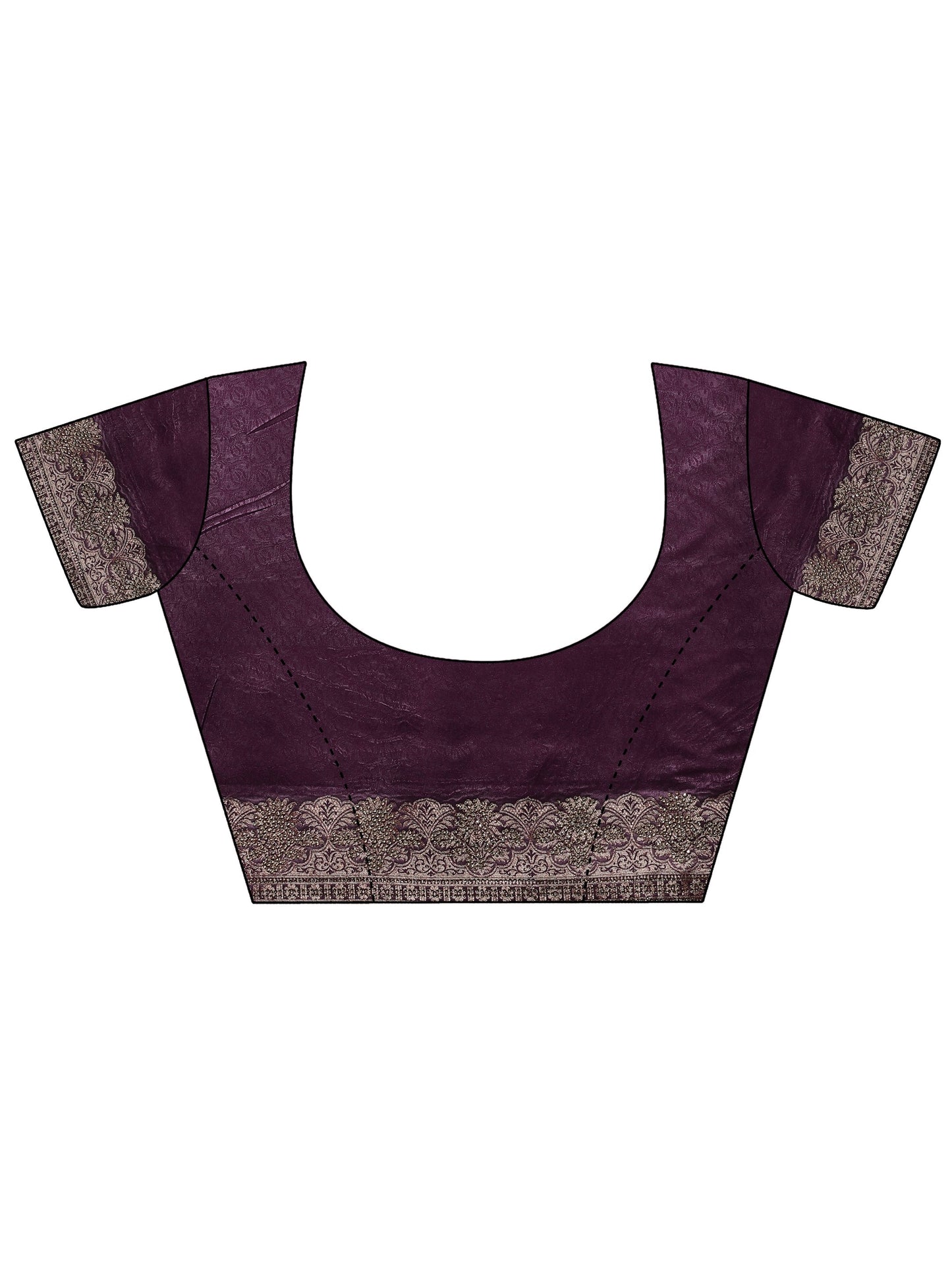 Purple Woven Design Banarasi Silk Blend Saree With Unstitched Blouse Piece