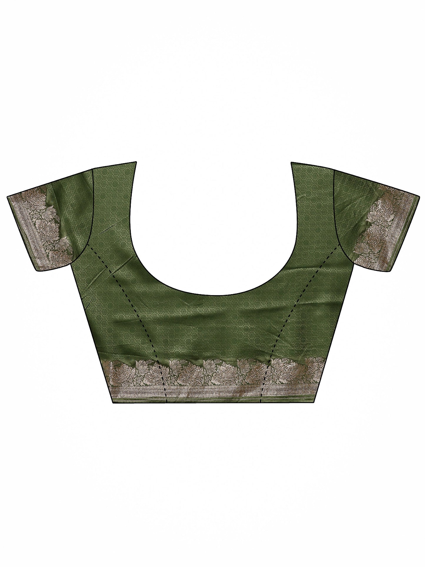 Green Woven Design Banarasi Silk Blend Saree With Unstitched Blouse Piece