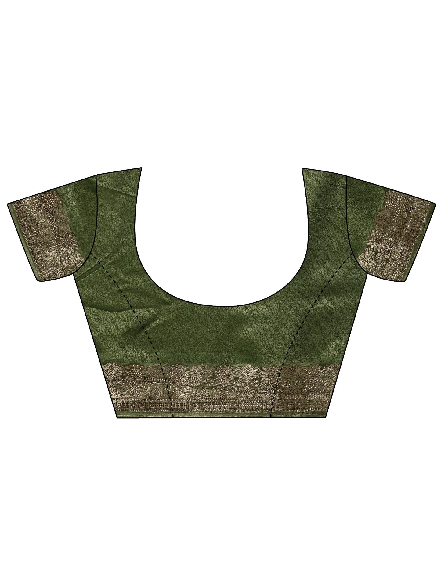 Green Woven Design Banarasi Silk Blend Saree With Unstitched Blouse Piece