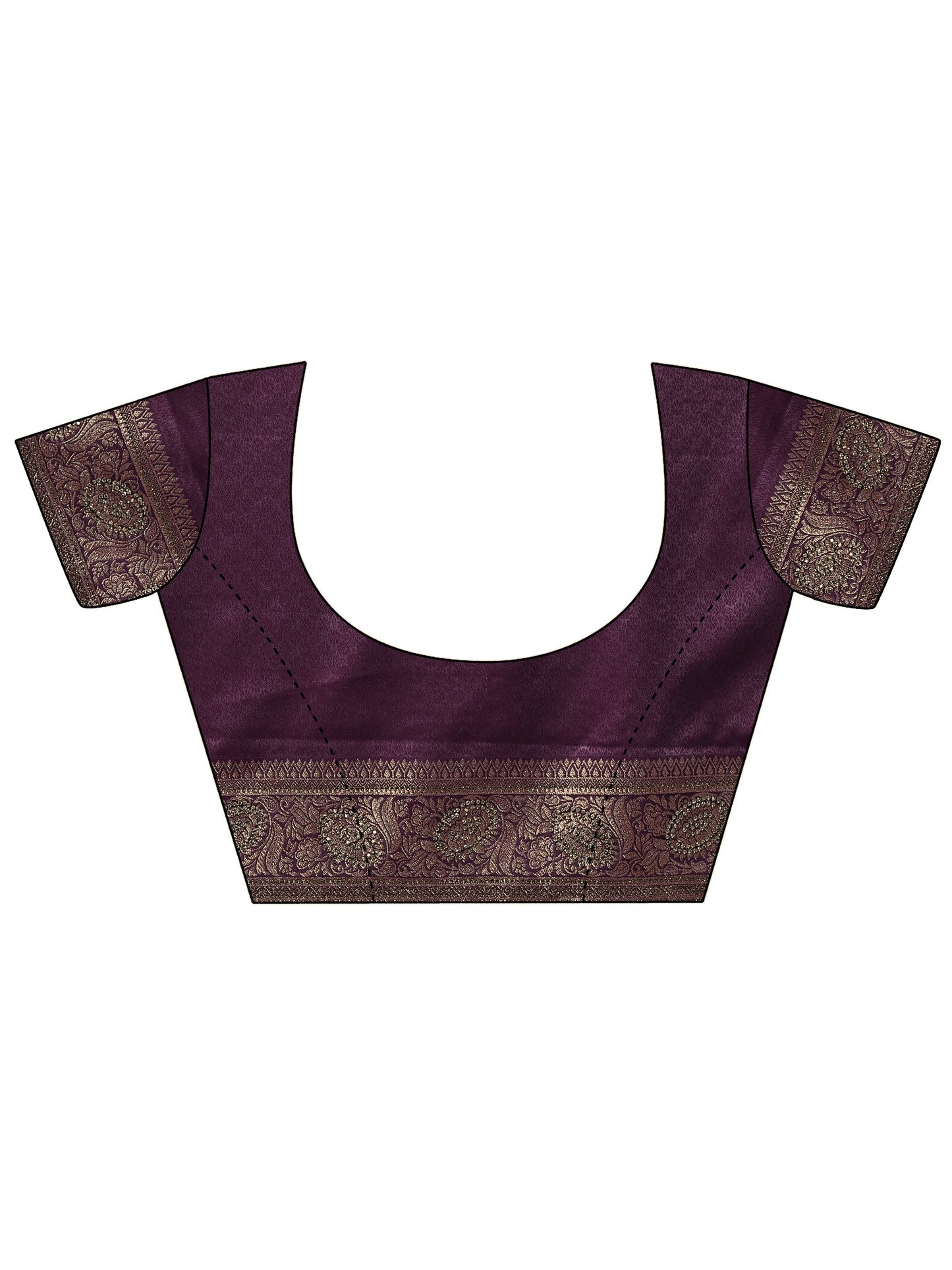 Purple Woven Design Banarasi Silk Blend Saree With Unstitched Blouse Piece