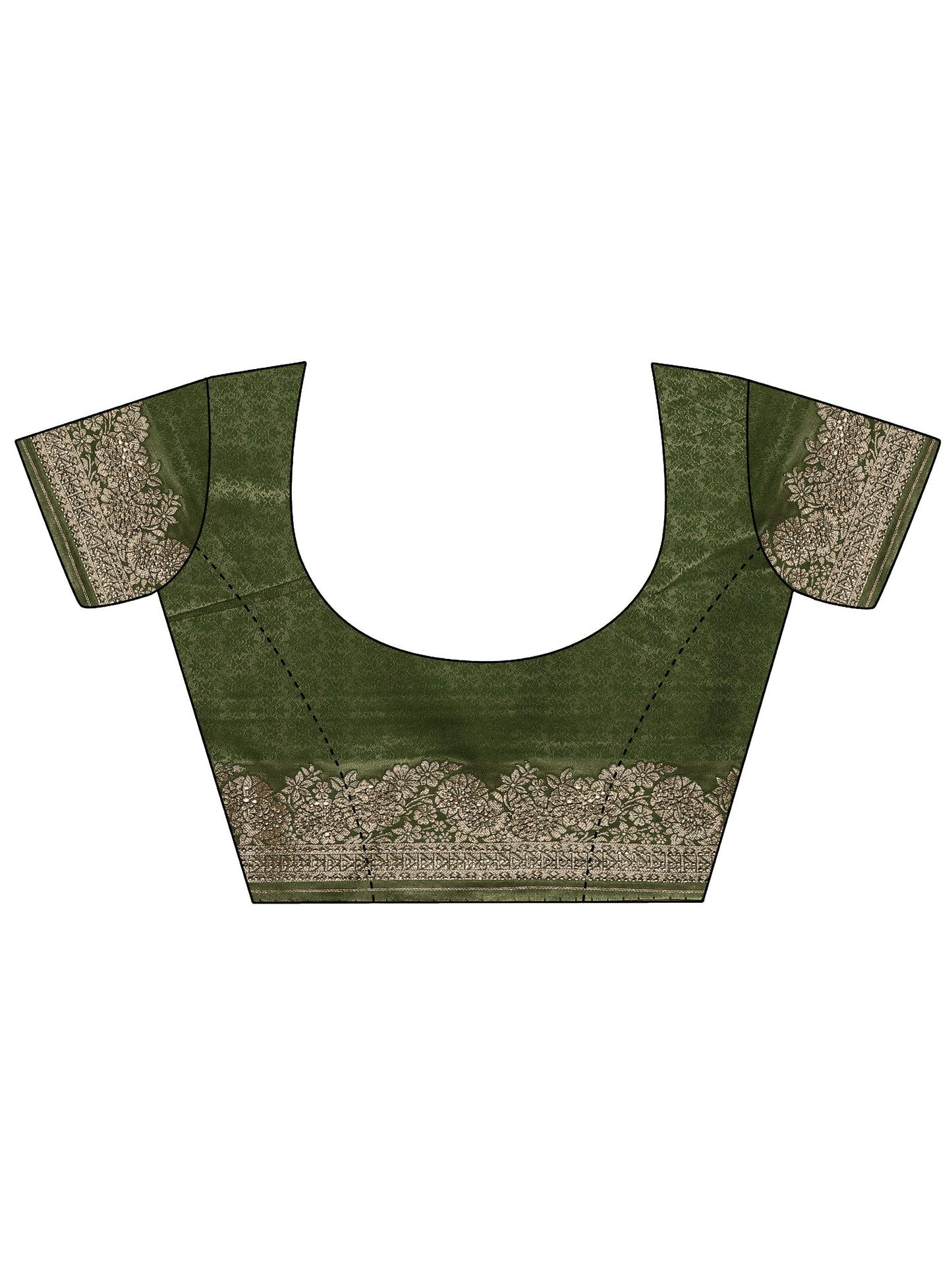 Green Woven Design Banarasi Silk Blend Saree With Unstitched Blouse Piece