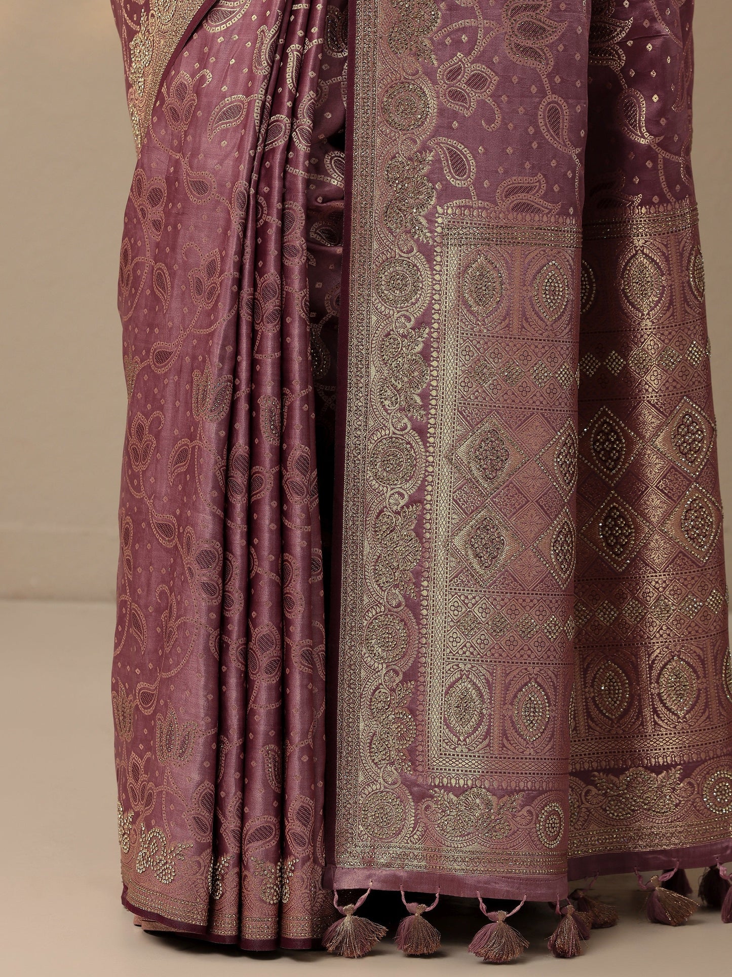 Pink Woven Design Banarasi Silk Blend Saree With Unstitched Blouse Piece