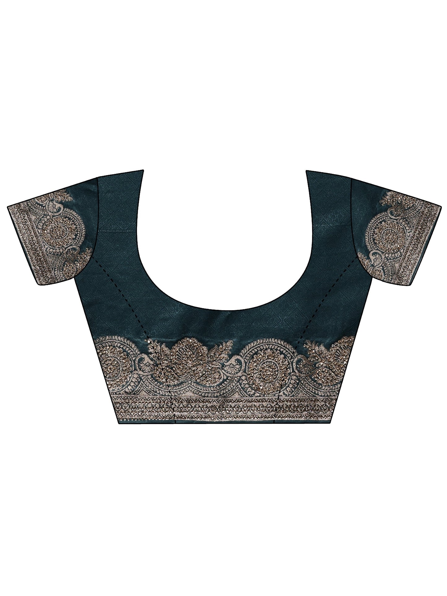 Blue Woven Design Silk Blend Saree With Unstitched Blouse Piece