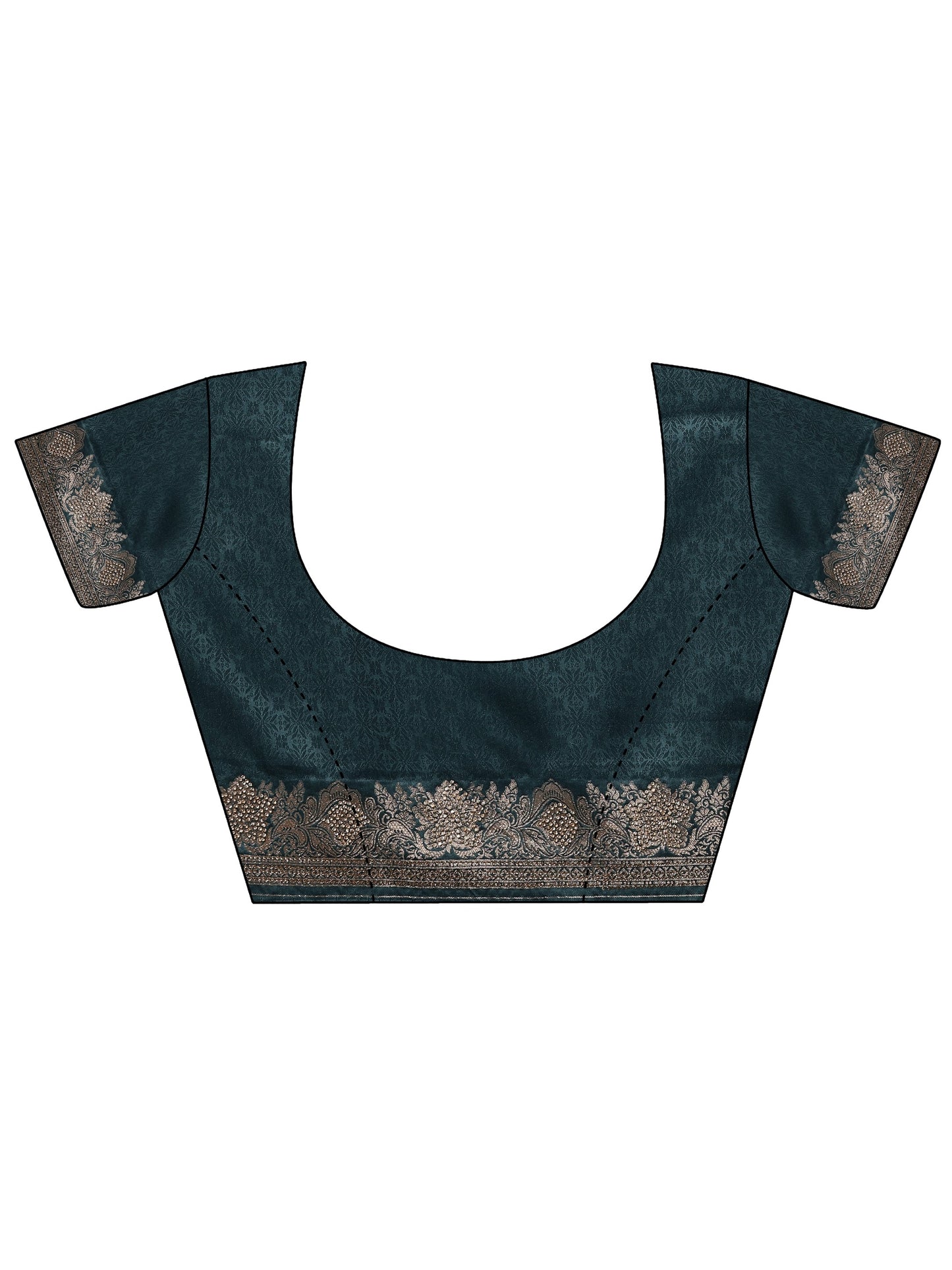 Blue Woven Design Banarasi Silk Blend Saree With Unstitched Blouse Piece