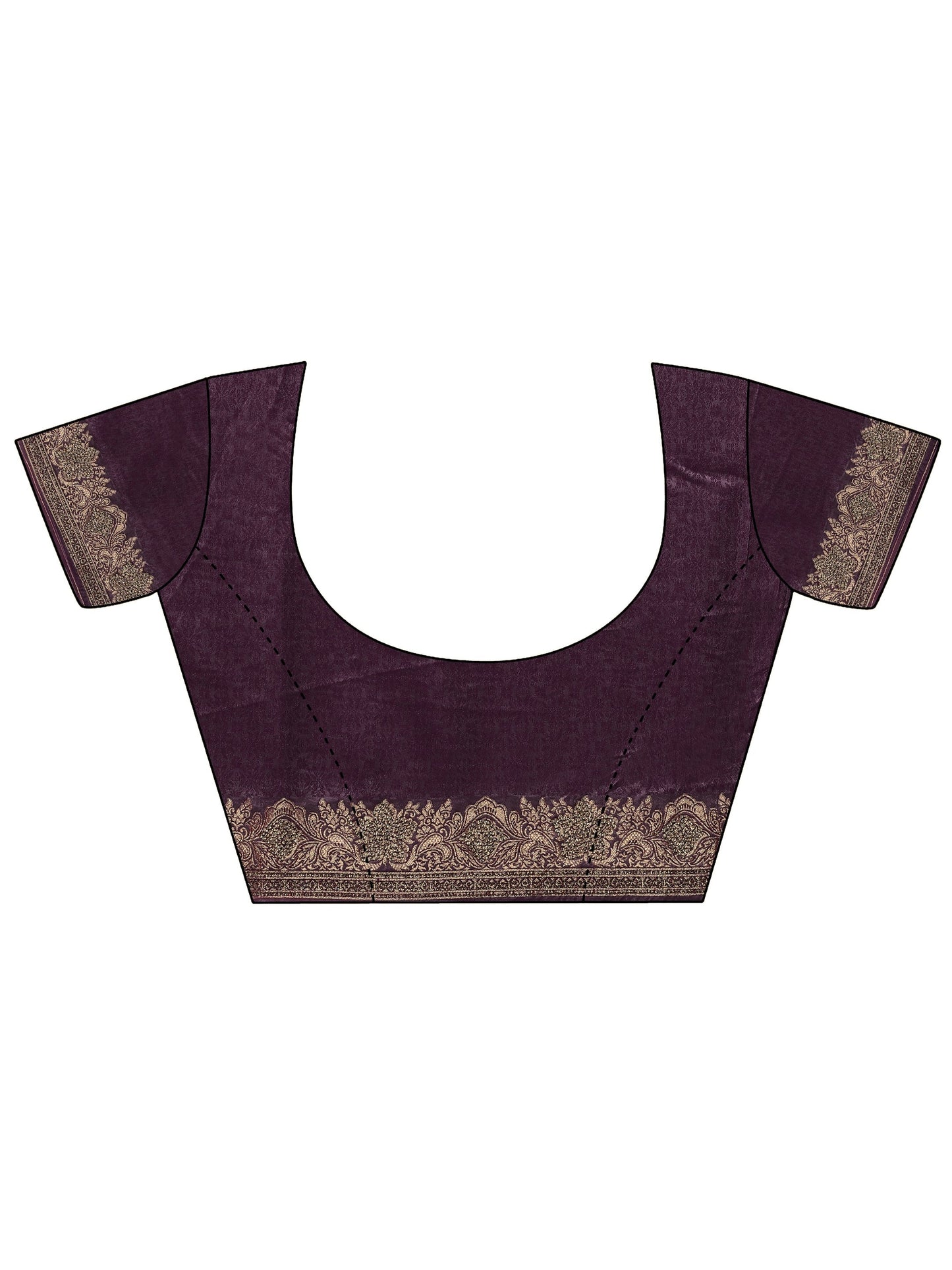 Purple Woven Design Banarasi Silk Blend Saree With Unstitched Blouse Piece