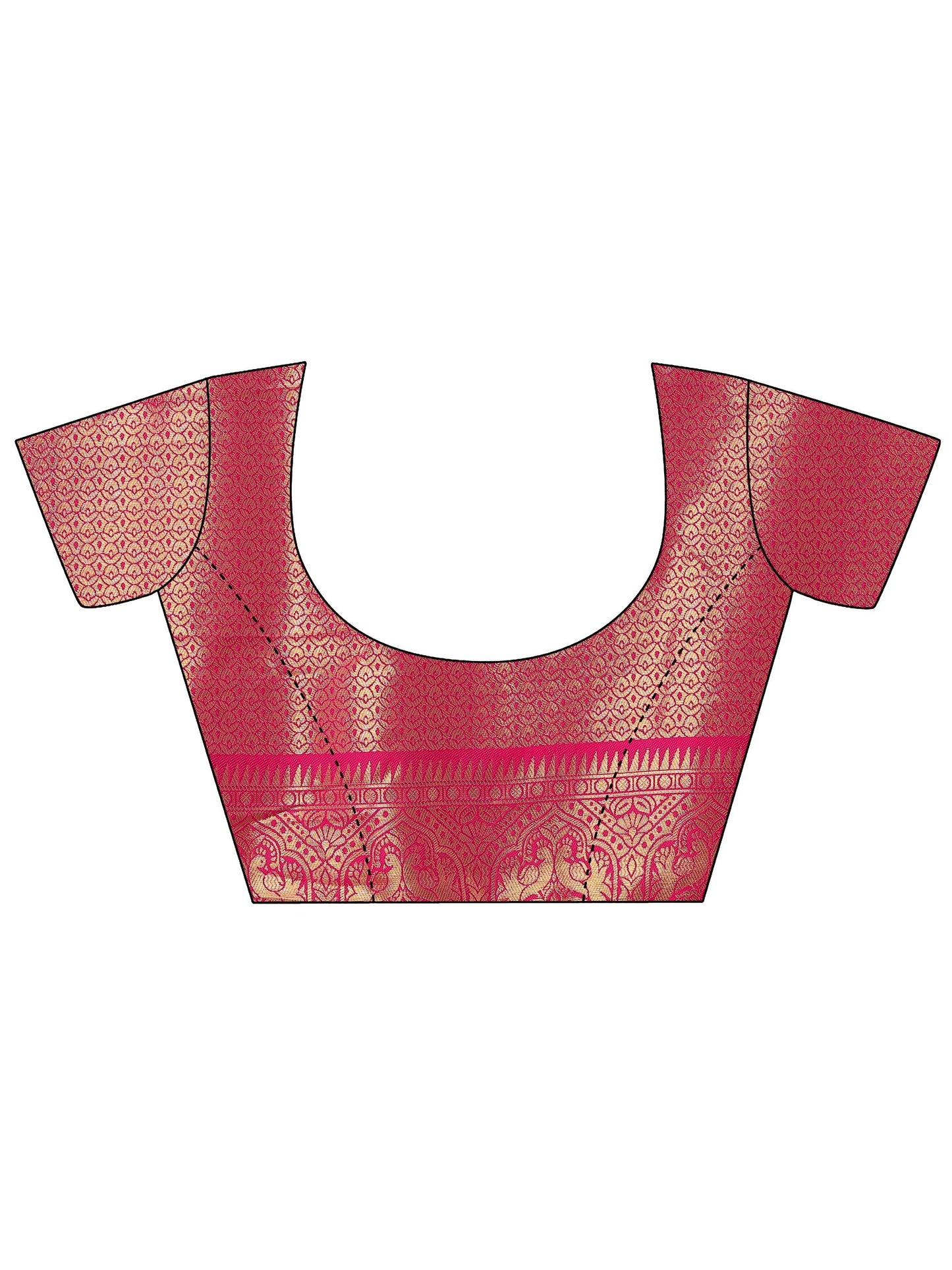 Multi Woven Design Banarasi Silk Blend Saree With Unstitched Blouse Piece