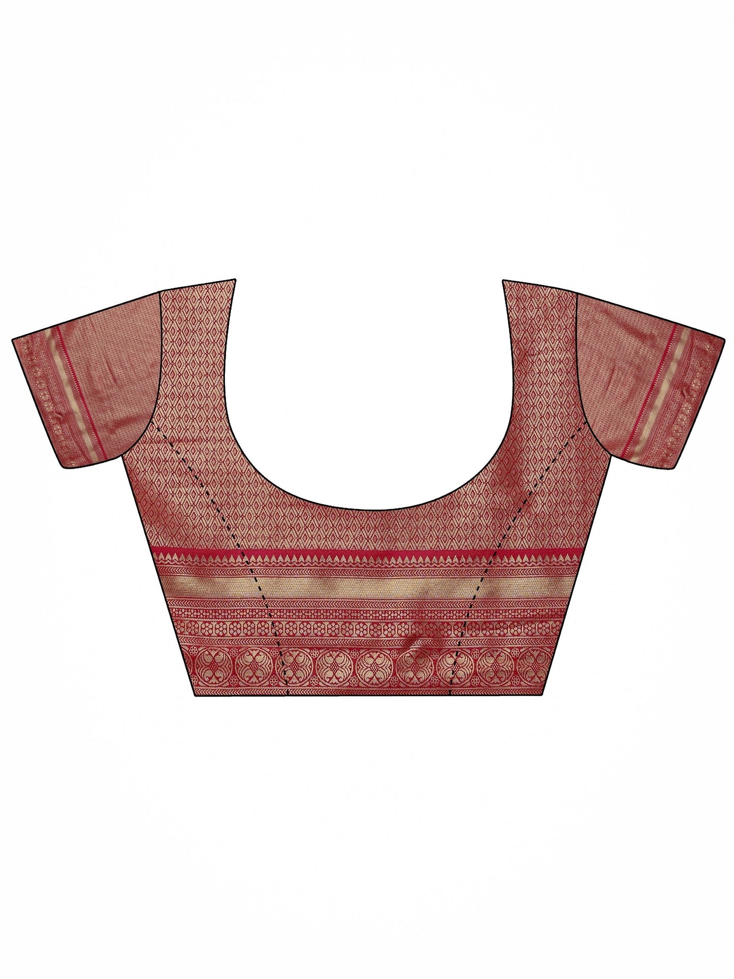 Multi Woven Design Banarasi Silk Blend Saree With Unstitched Blouse Piece