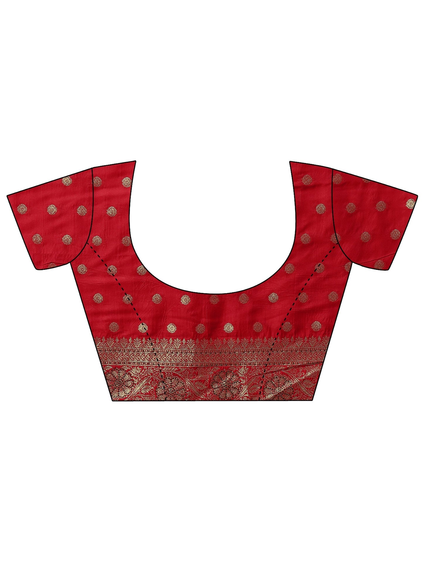 Red Embellished Banarasi Silk Blend Saree With Unstitched Blouse Piece