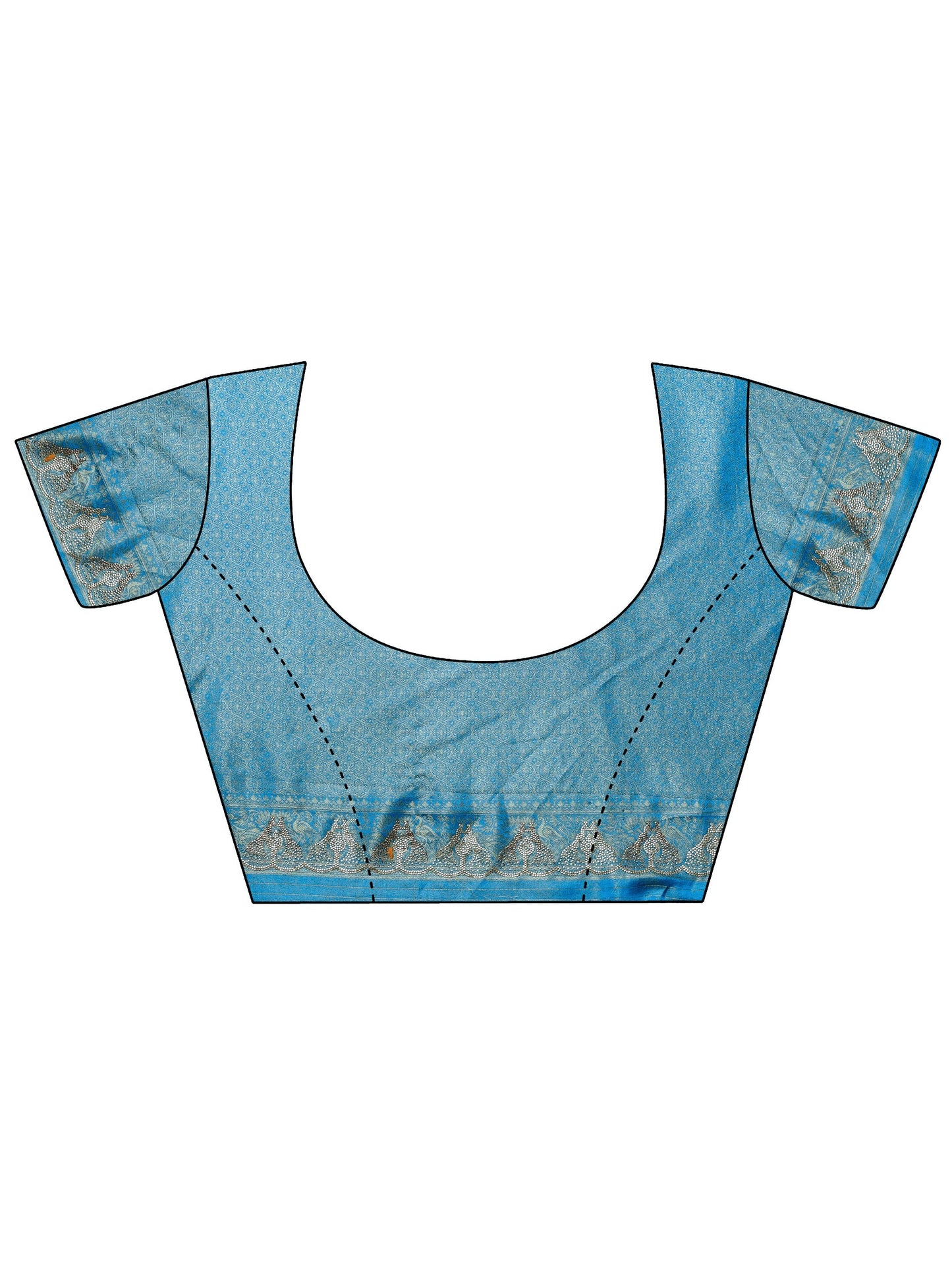 Blue Woven Design Banarasi Silk Blend Saree With Unstitched Blouse Piece