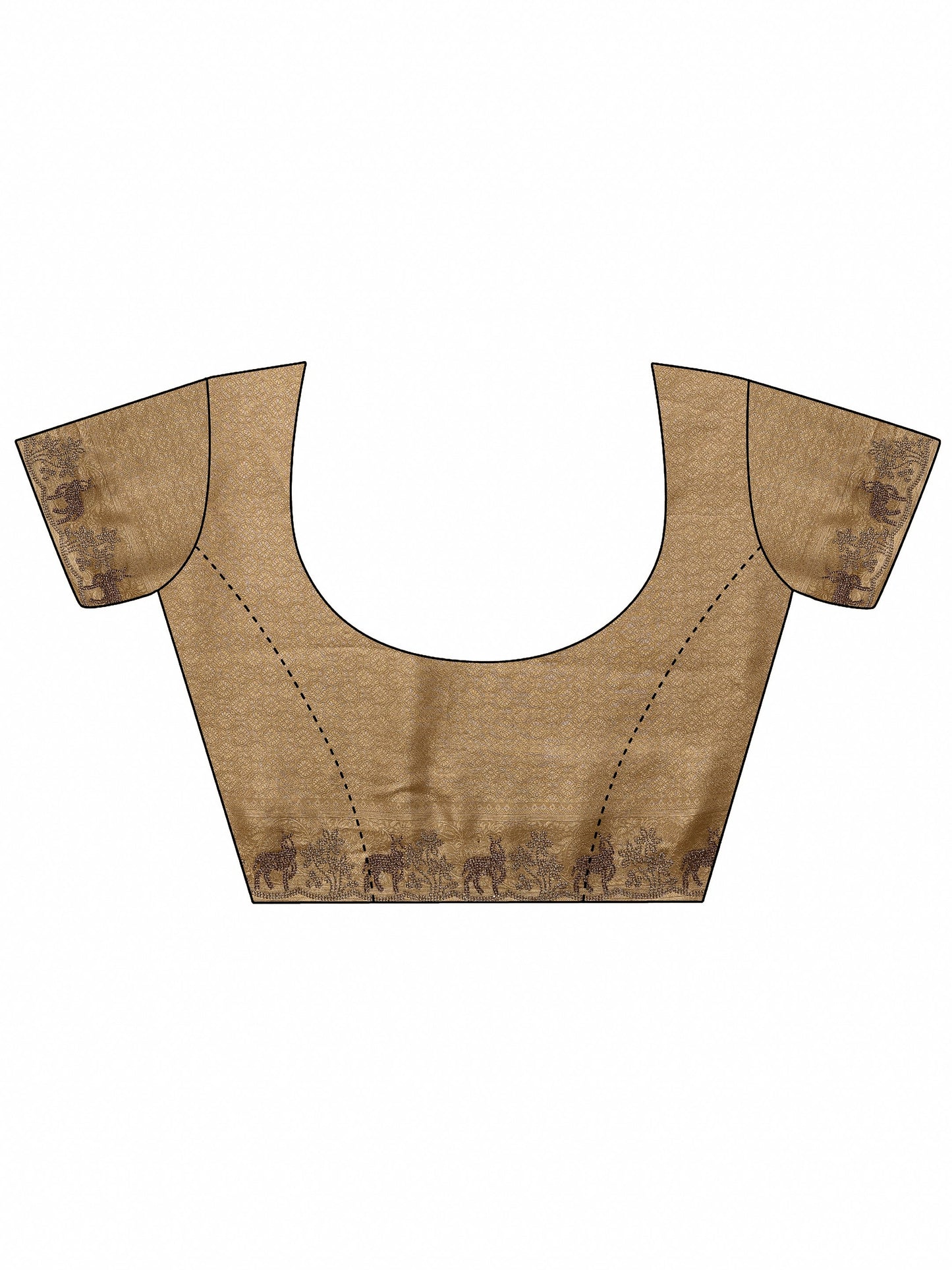 Gold Woven Design Banarasi Silk Blend Saree With Unstitched Blouse Piece