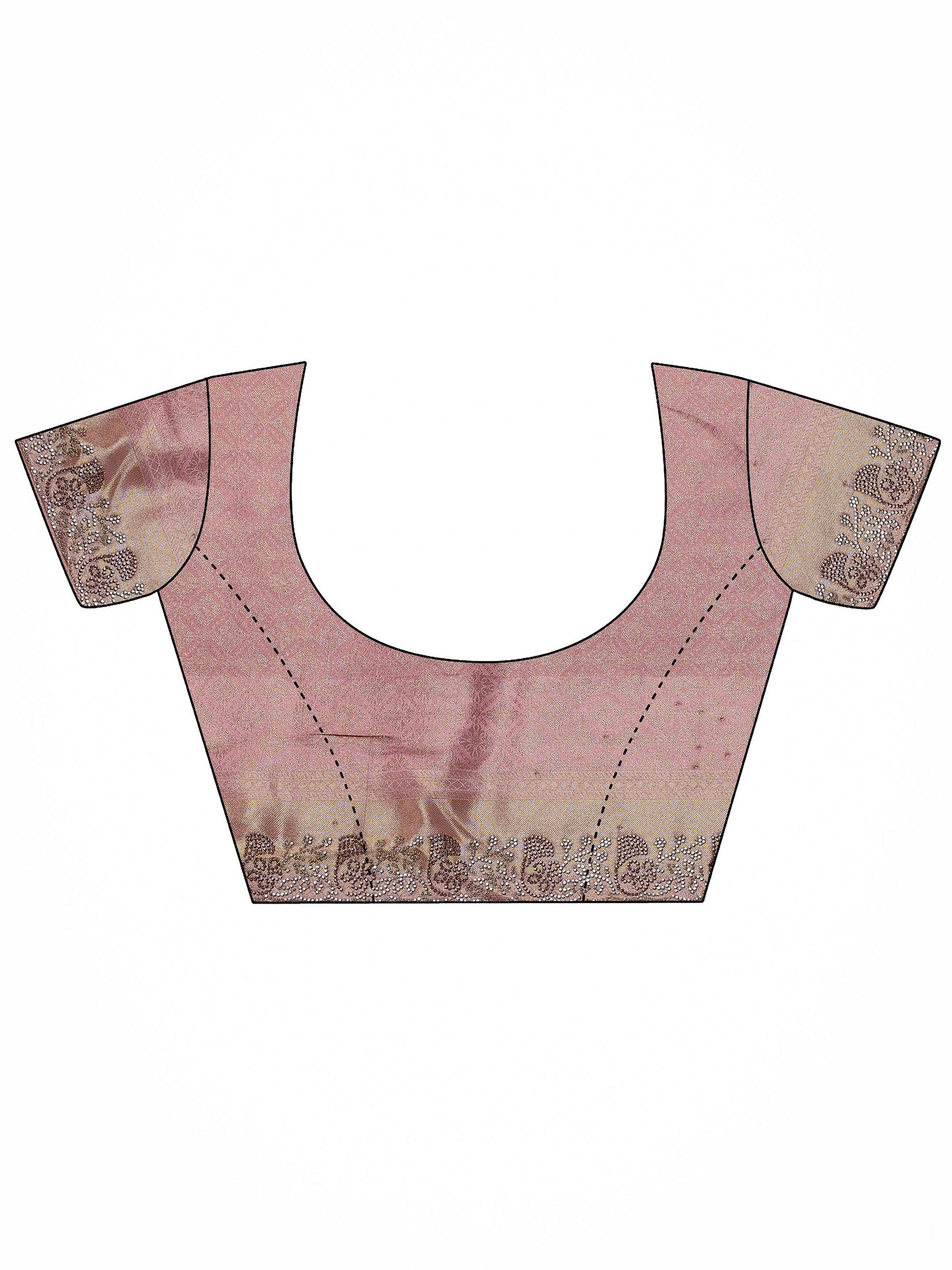 Pink Embellished Banarasi Silk Blend Saree With Unstitched Blouse Piece