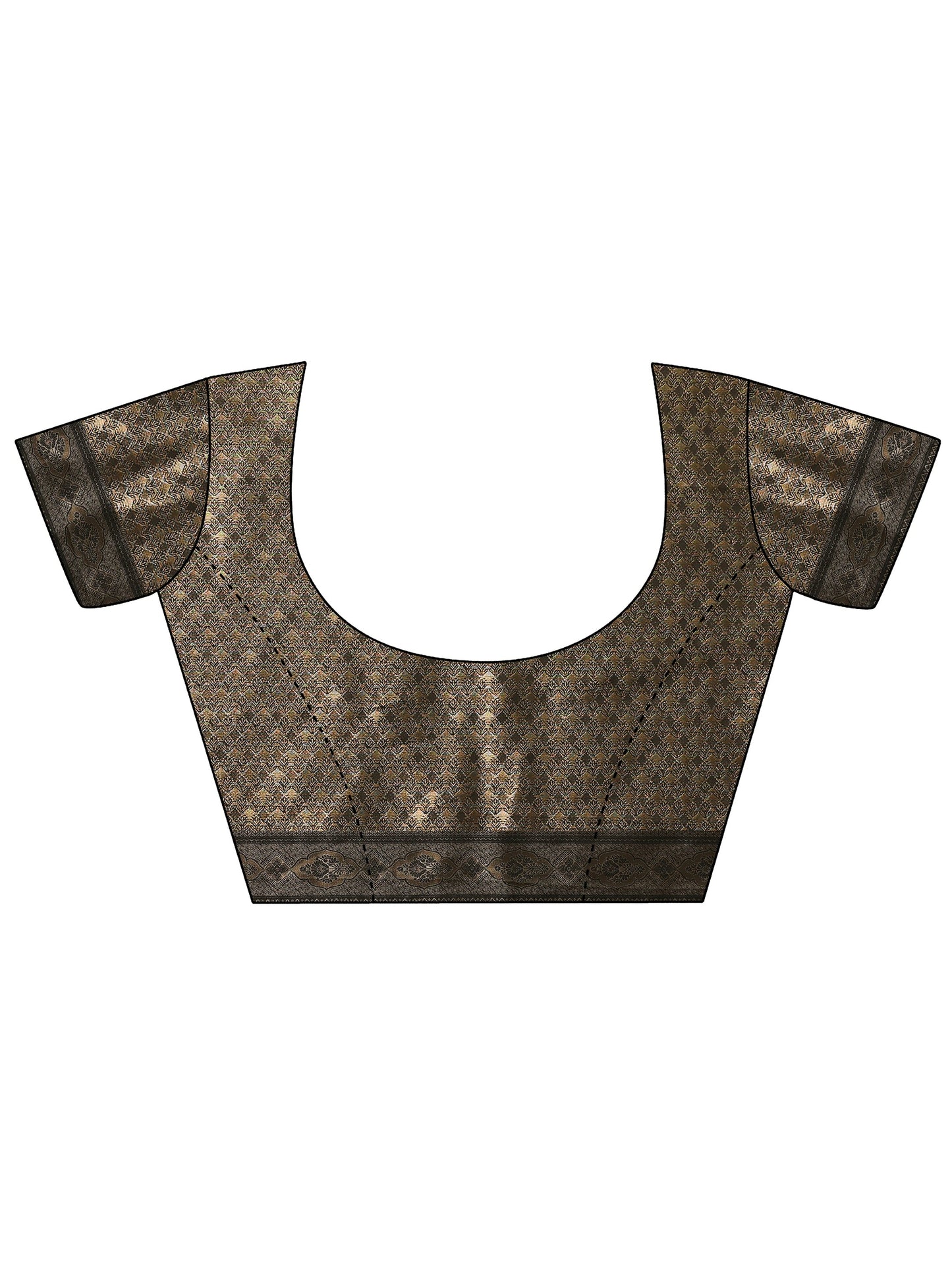 Multi Woven Design Banarasi Silk Blend Saree With Unstitched Blouse Piece