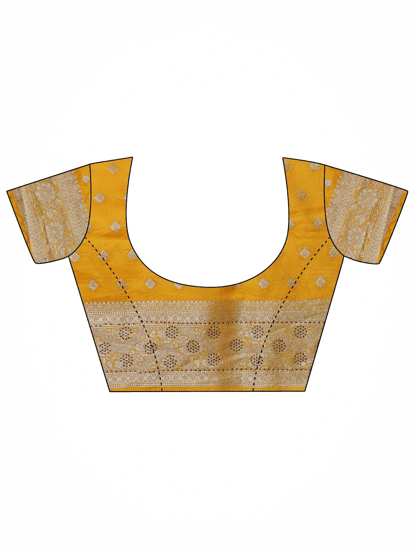 Mustard Woven Design Banarasi Silk Blend Saree With Unstitched Blouse Piece