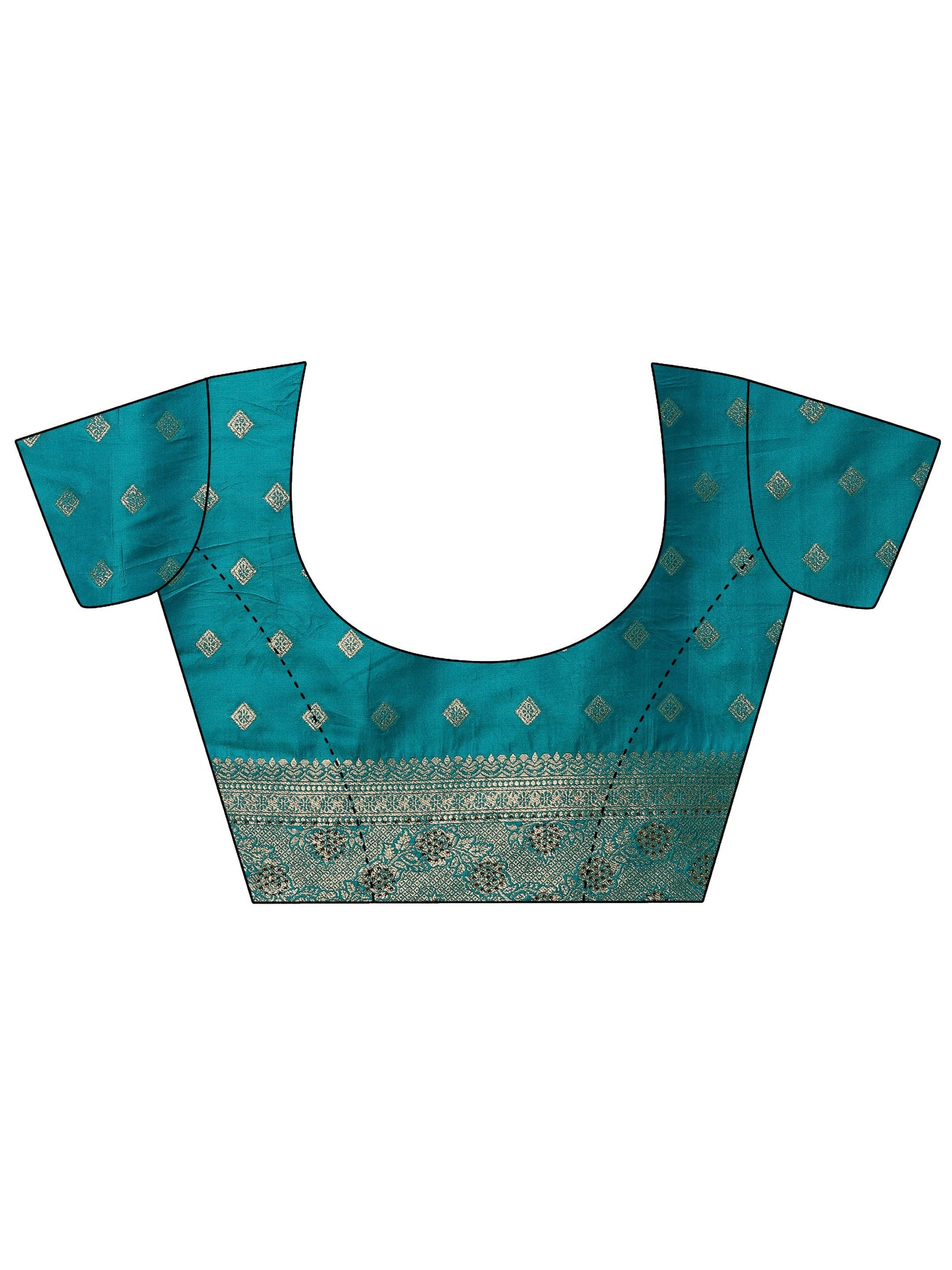 Blue Embellished Banarasi Silk Blend Saree With Unstitched Blouse Piece