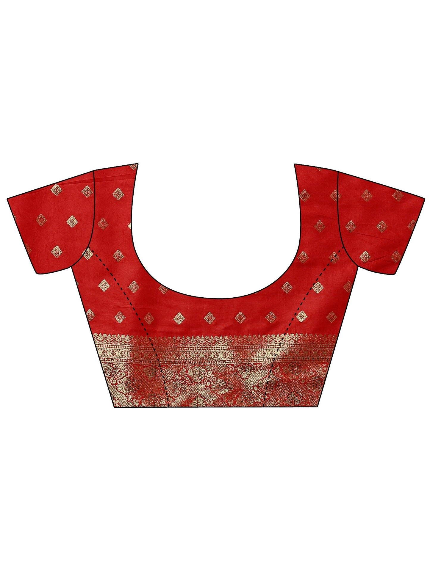 Red Embellished Banarasi Silk Blend Saree With Unstitched Blouse Piece