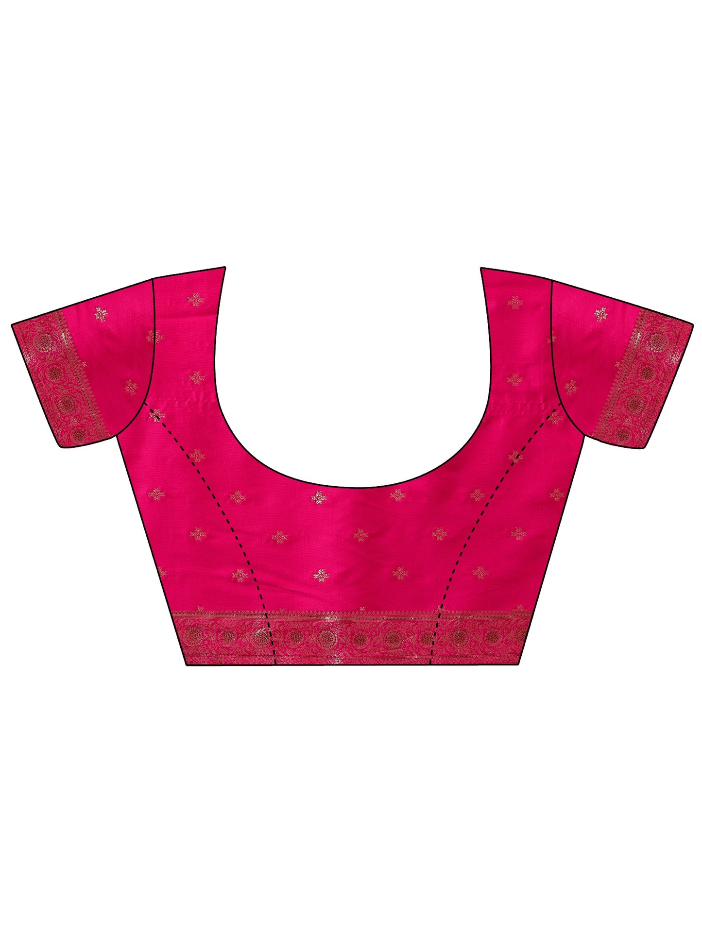 Pink Embellished Banarasi Silk Blend Saree With Unstitched Blouse Piece