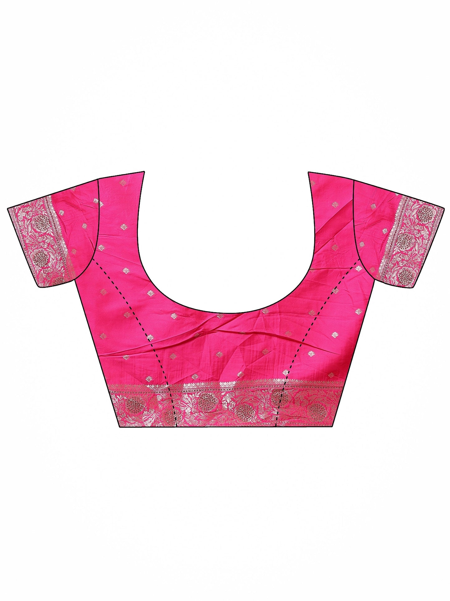 Pink Woven Design Banarasi Silk Blend Saree With Unstitched Blouse Piece