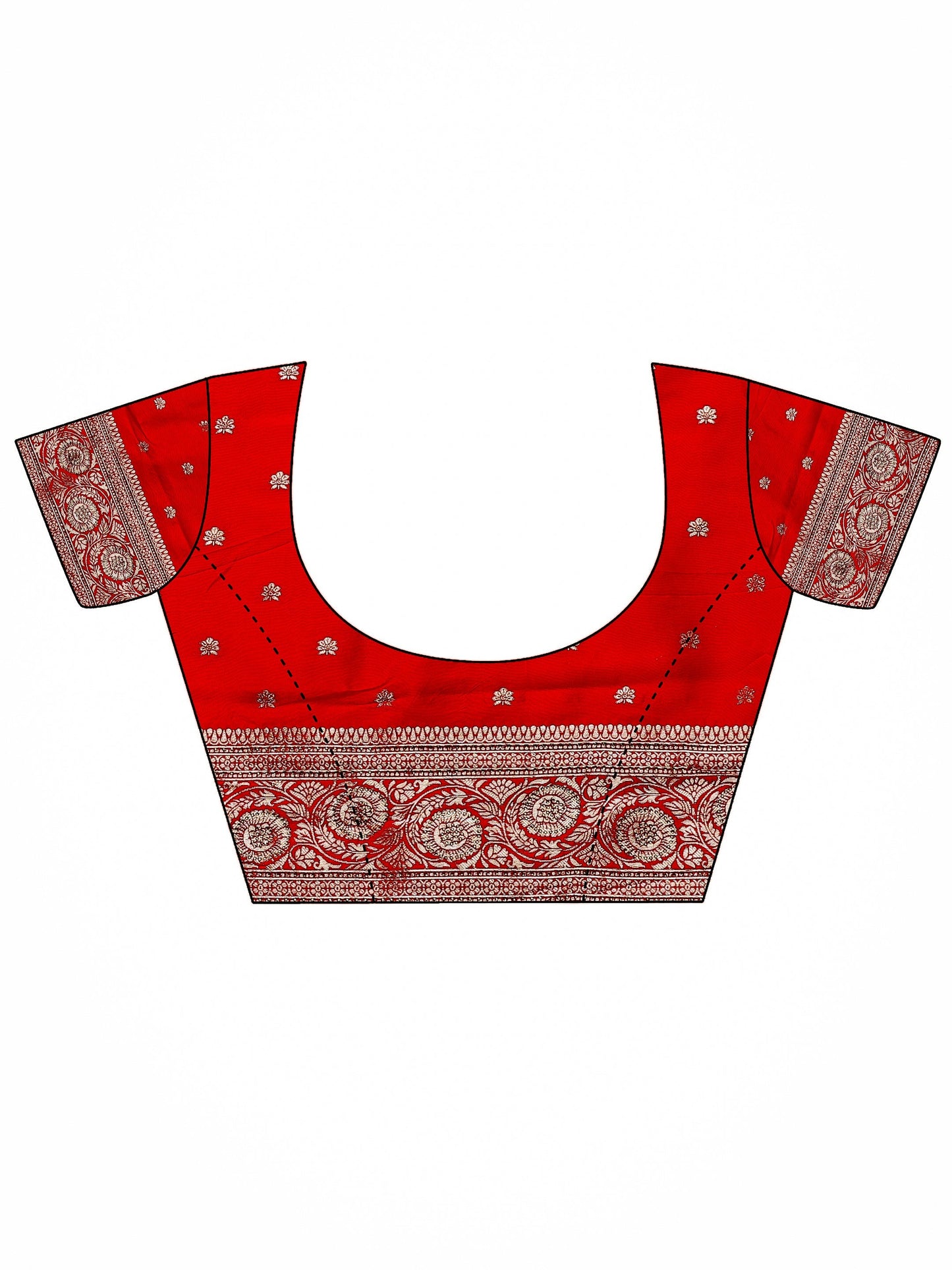 Red Woven Design Banarasi Silk Blend Saree With Unstitched Blouse Piece