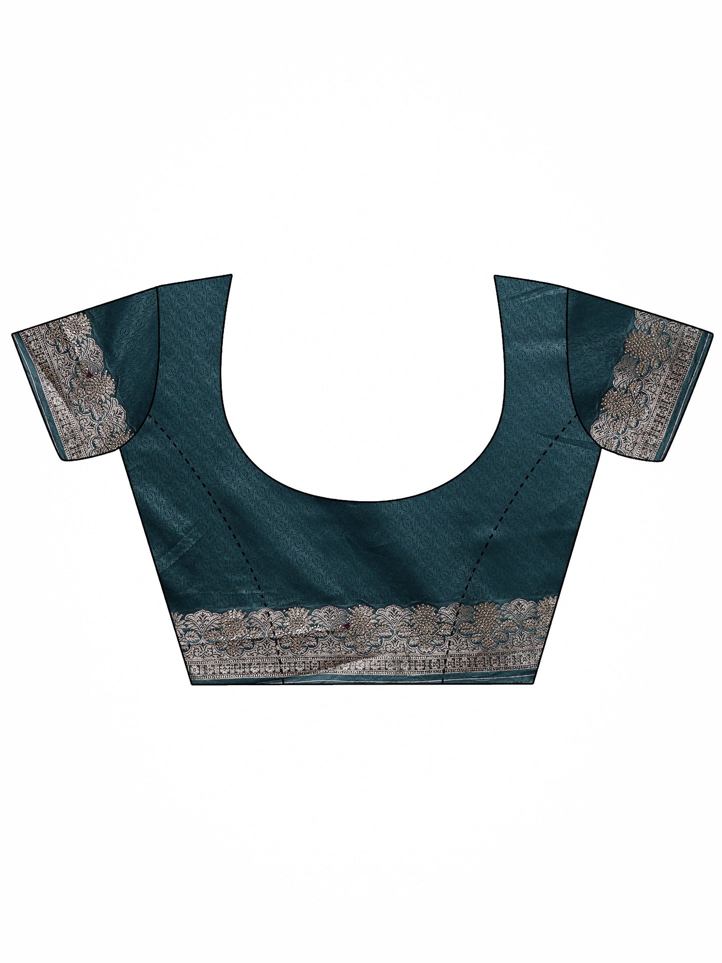 Blue Woven Design Banarasi Silk Blend Saree With Unstitched Blouse Piece