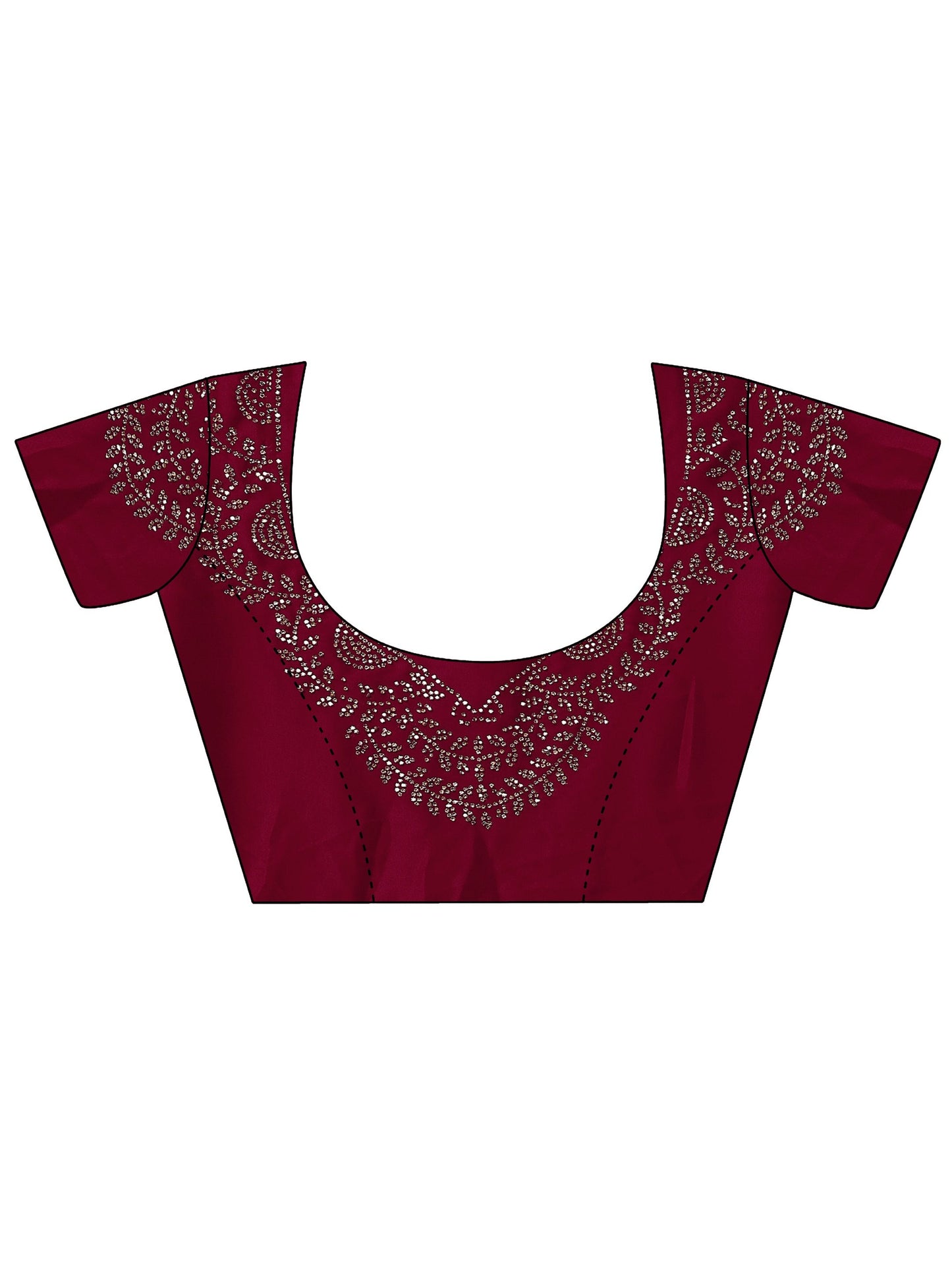 White Embellished Crepe Saree With Unstitched Blouse Piece