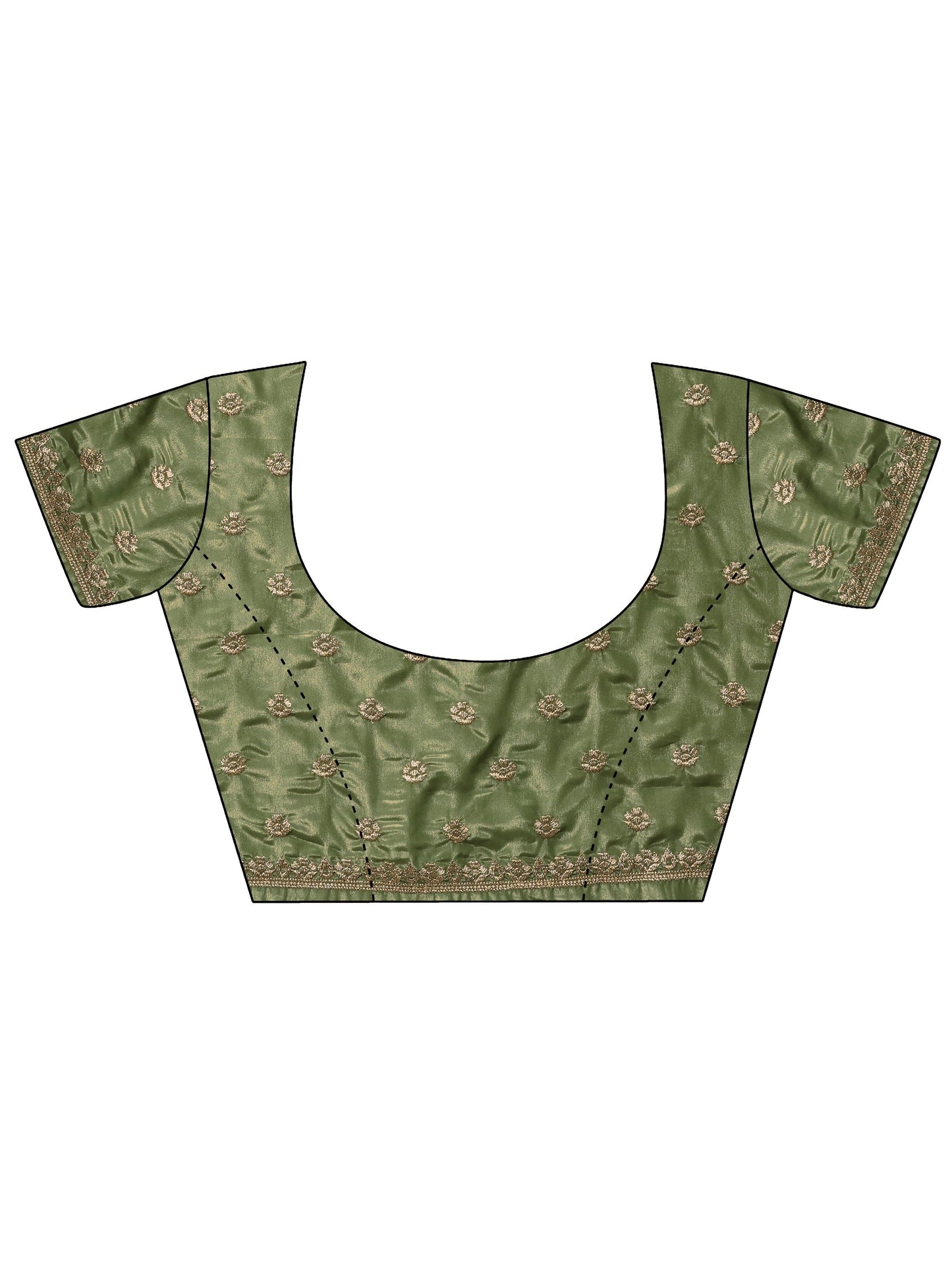 Green Embellished Crepe Sarees With Unstitched Blouse Piece