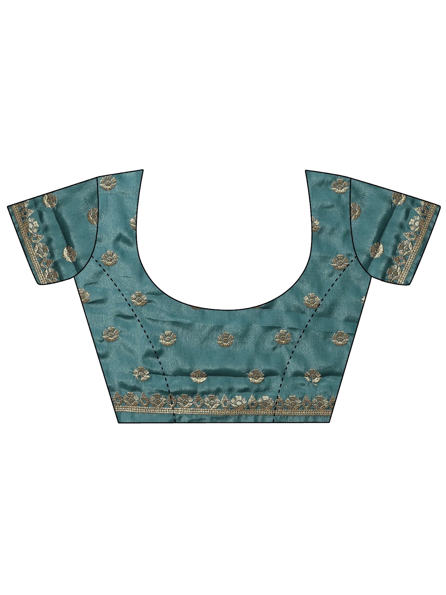 Blue Embellished Crepe Sarees With Unstitched Blouse Piece