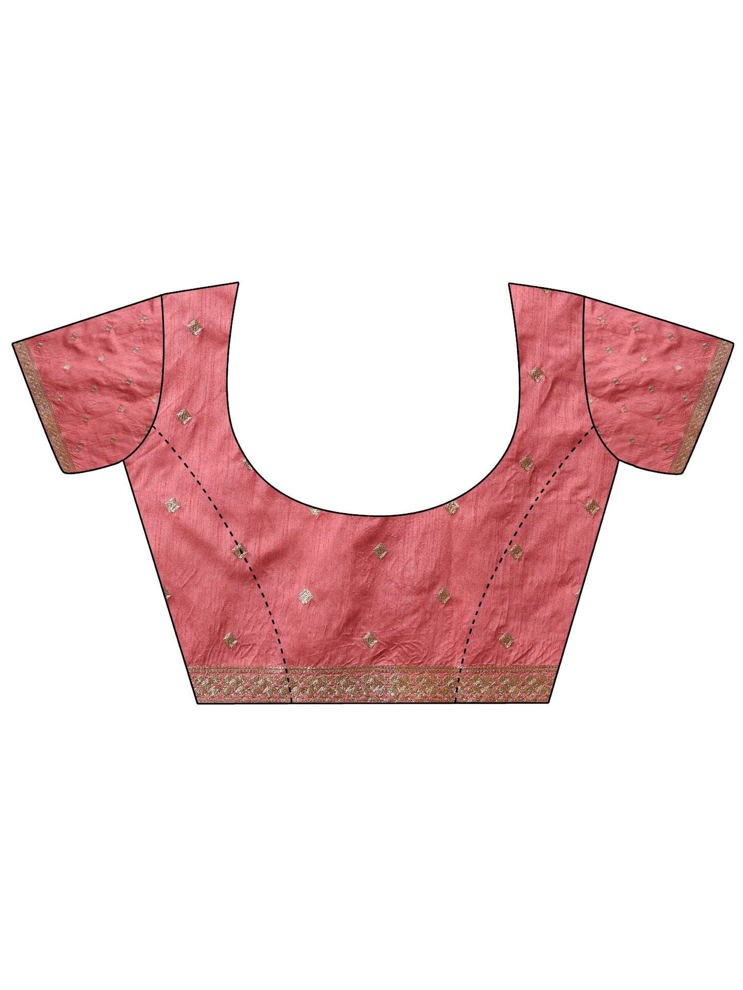 Peach Embroidered Organza Sarees With Unstitched Blouse Piece