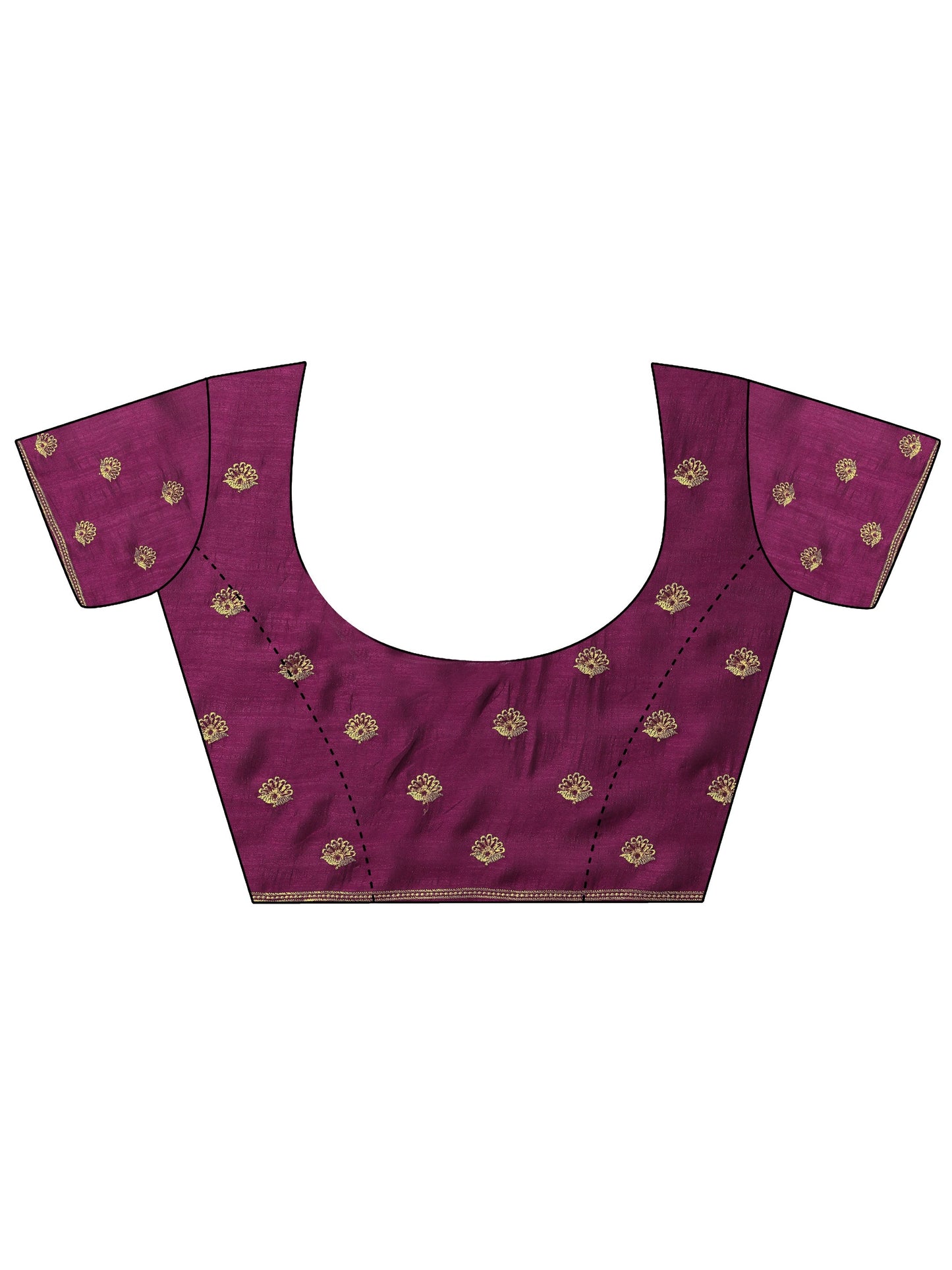 Burgundy Embroidered Silk Blend Sarees With Unstitched Blouse Piece