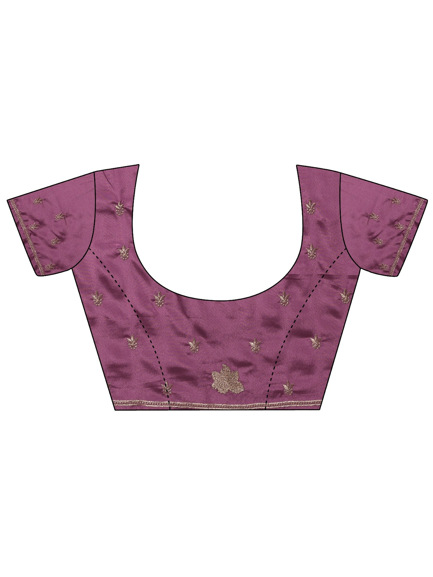 Mauve Embroidered Silk blend Saree With Unstitched Blouse Piece