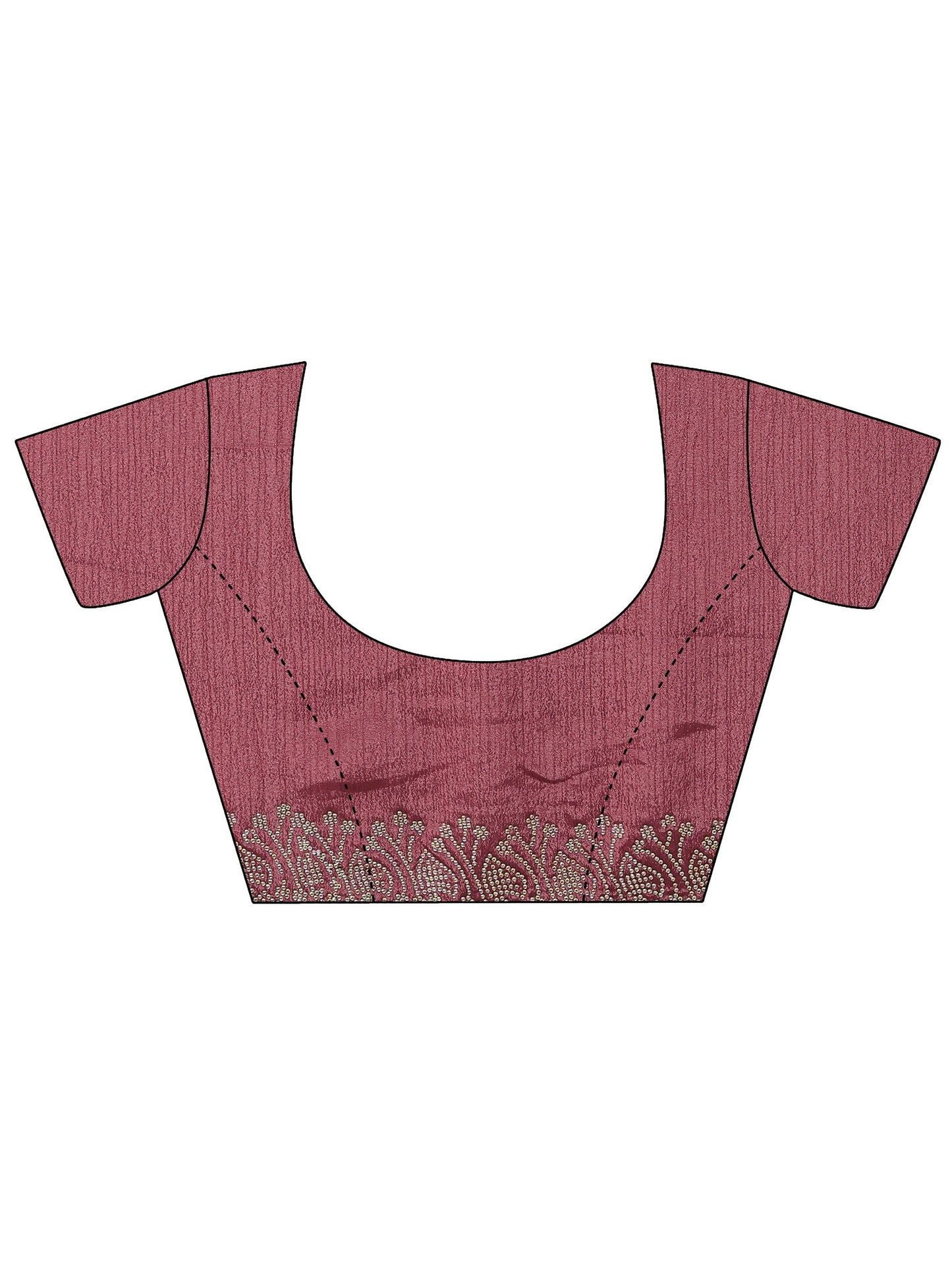 Mauve Embellished Silk Blend Saree With Unstitched Blouse Piece