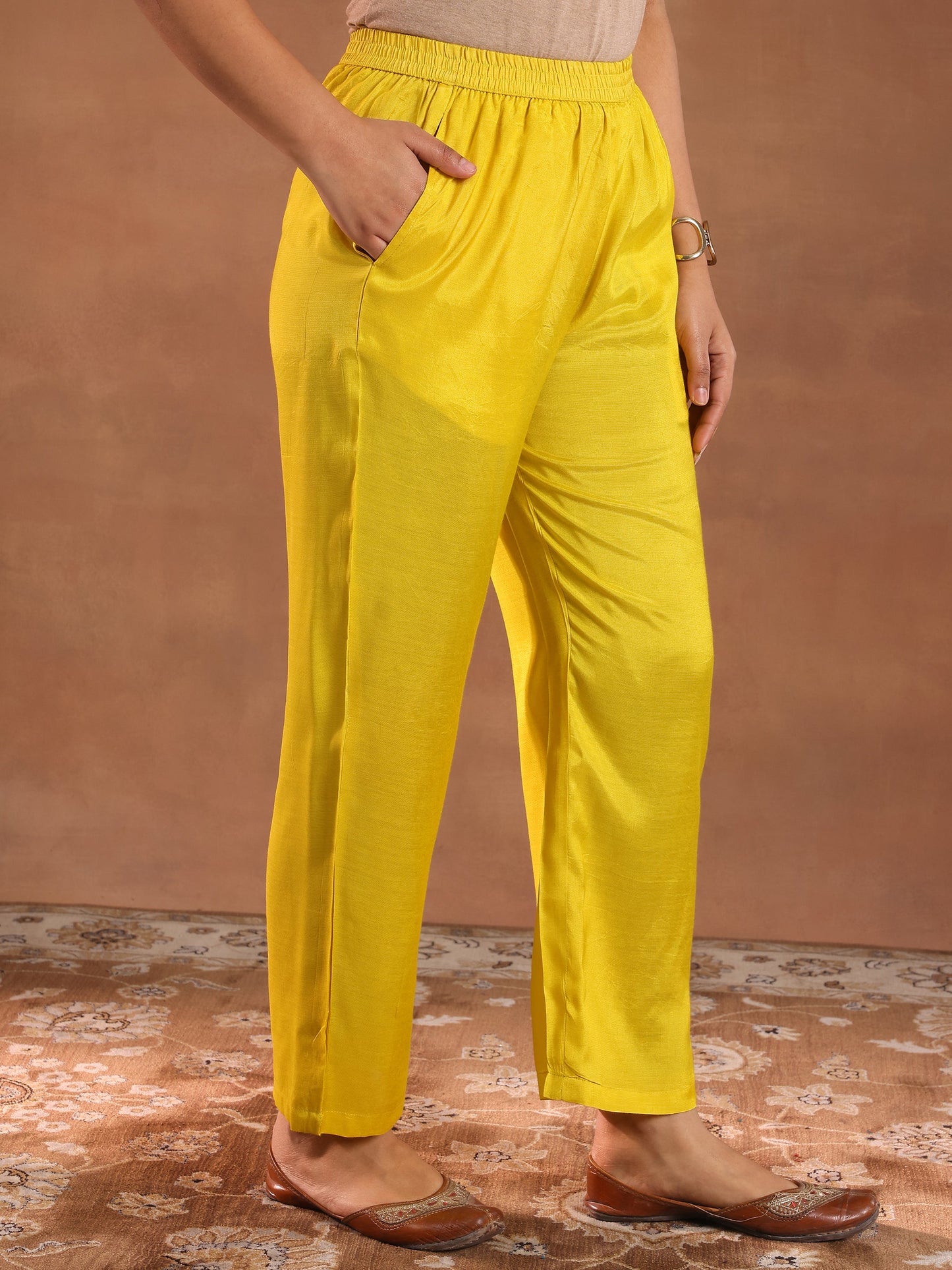 Mutli Printed Silk Blend Straight Suit With Dupatta