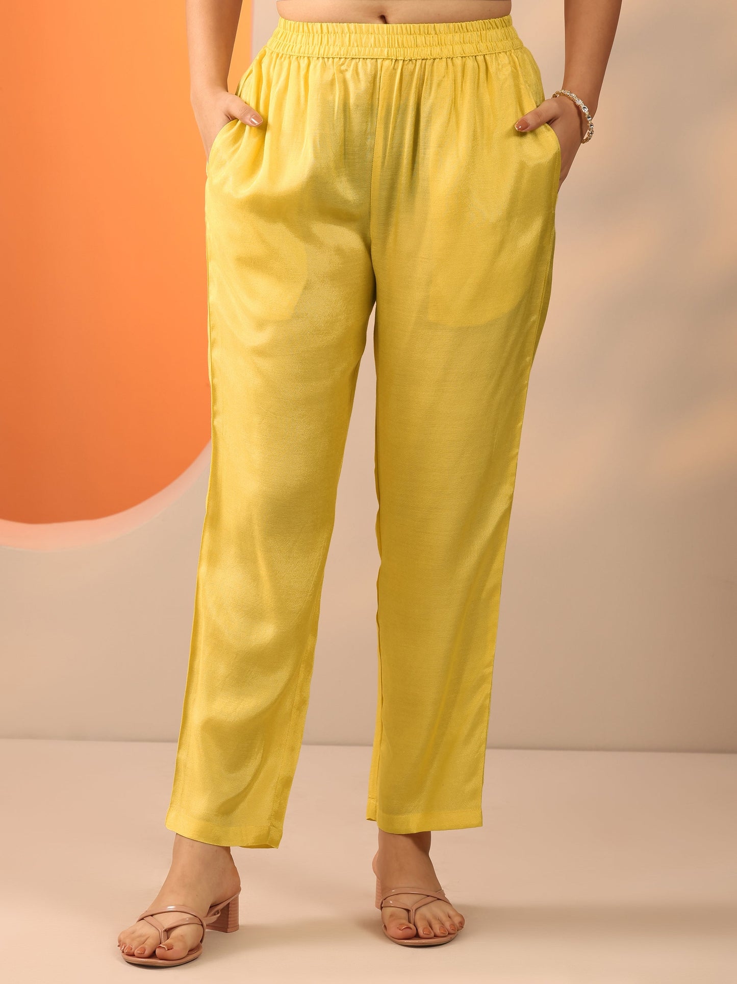 Yellow Printed Silk Blend Straight Suit Set With Dupatta