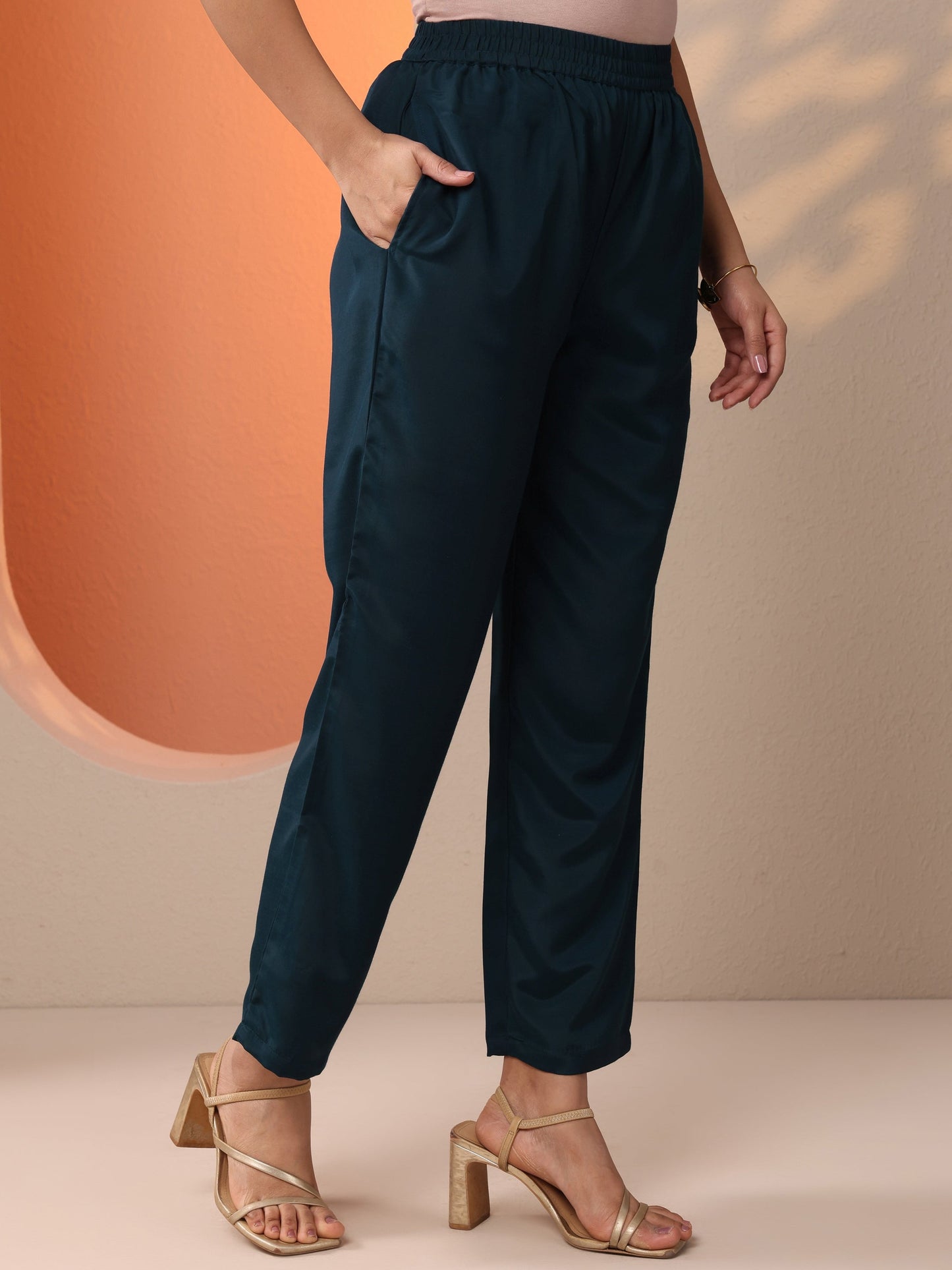 Teal Embroidered Silk Blend Straight Suit Set With Dupatta