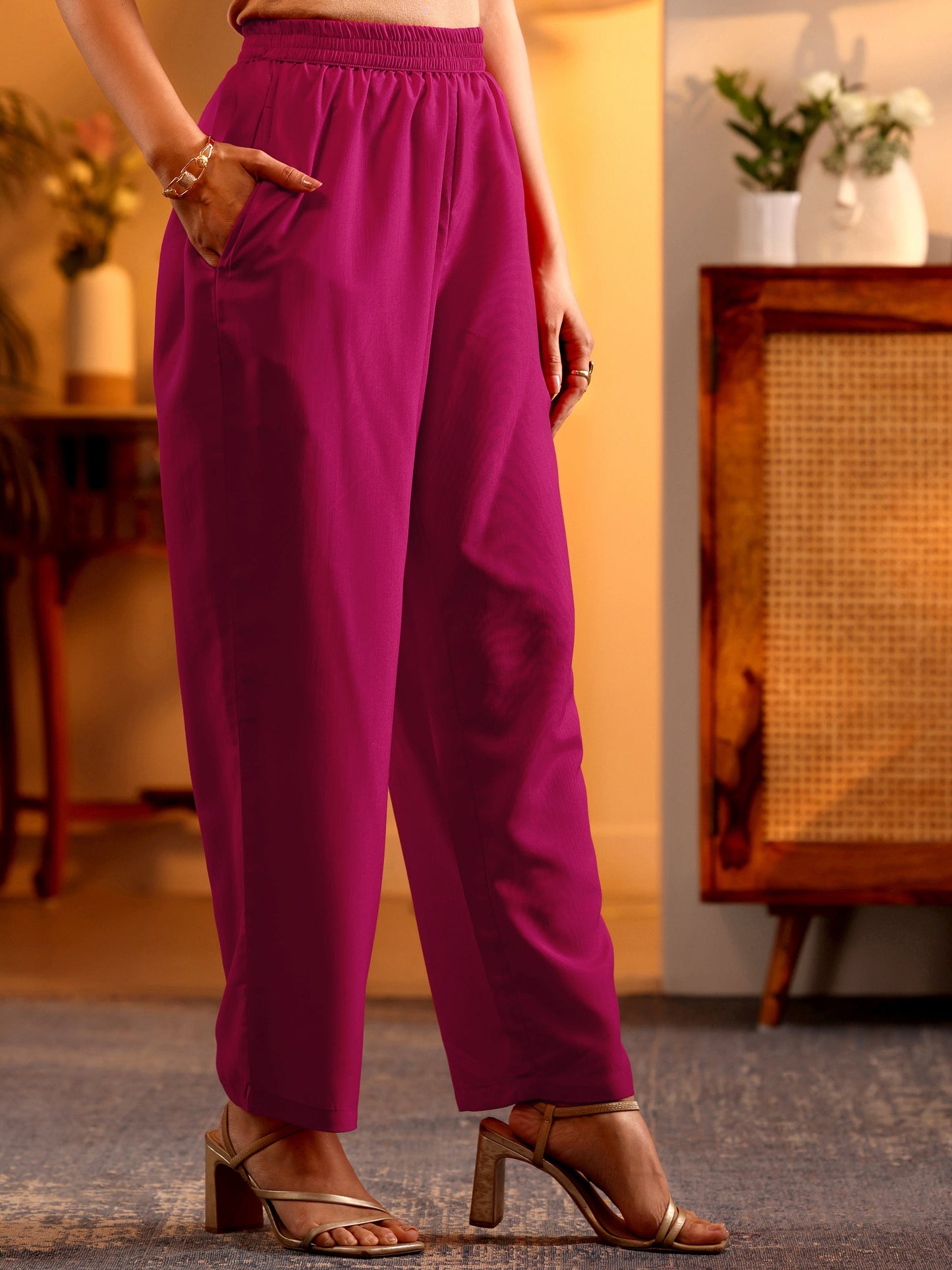 Libas Art Pink Embroidered Silk Blend Anarkali Suit Set With Dupatta