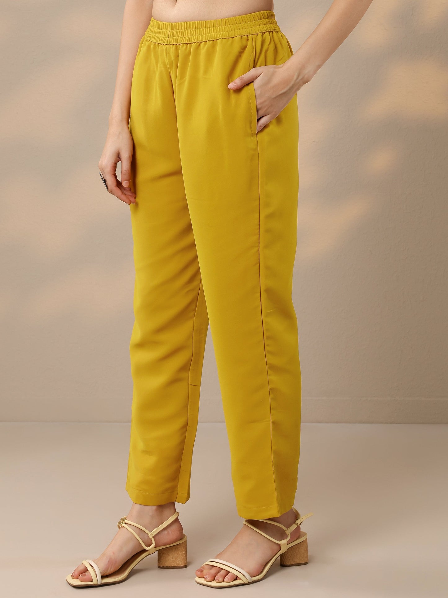 Libas Art Mustard Embroidered Georgette Straight Suit Set With Dupatta