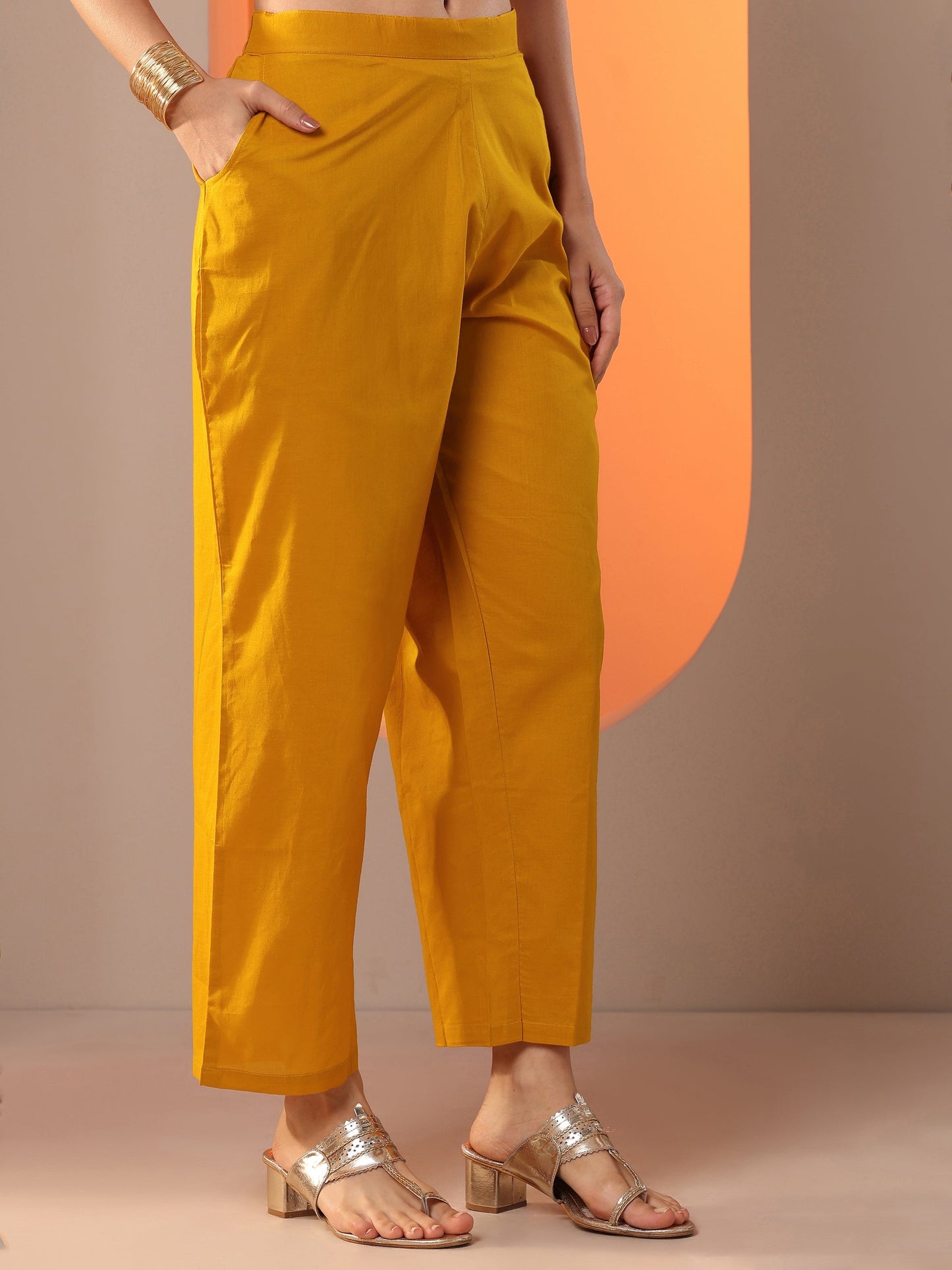 Mohini Libas Art Mustard Embroidered Chinon Anarkali Suit Set With Dupatta