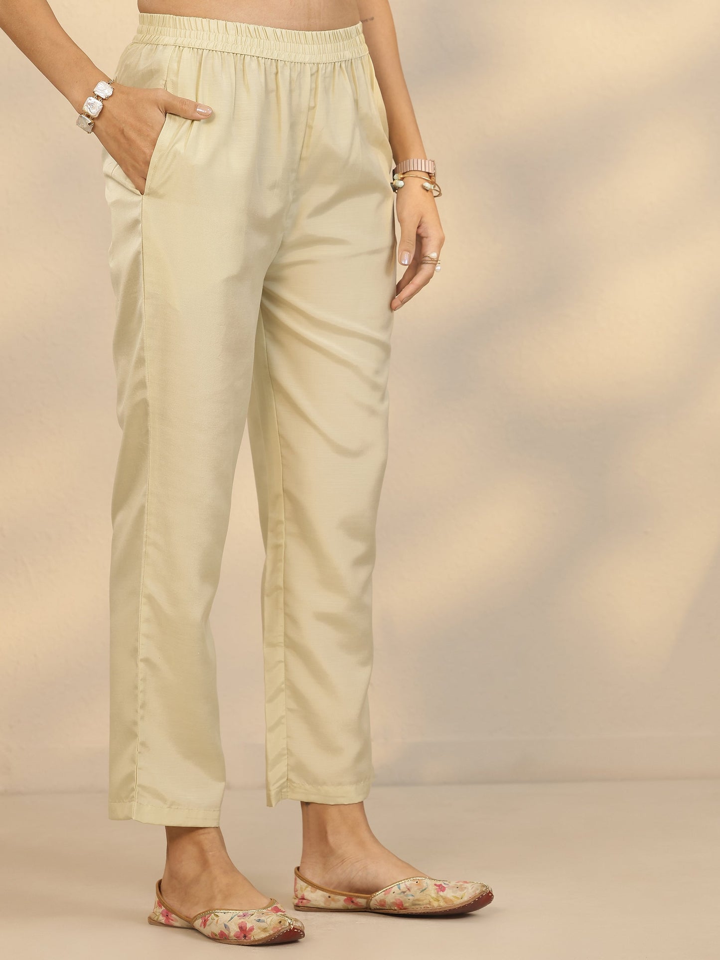 Gold Printed Silk Blend Straight Suit Set With Dupatta