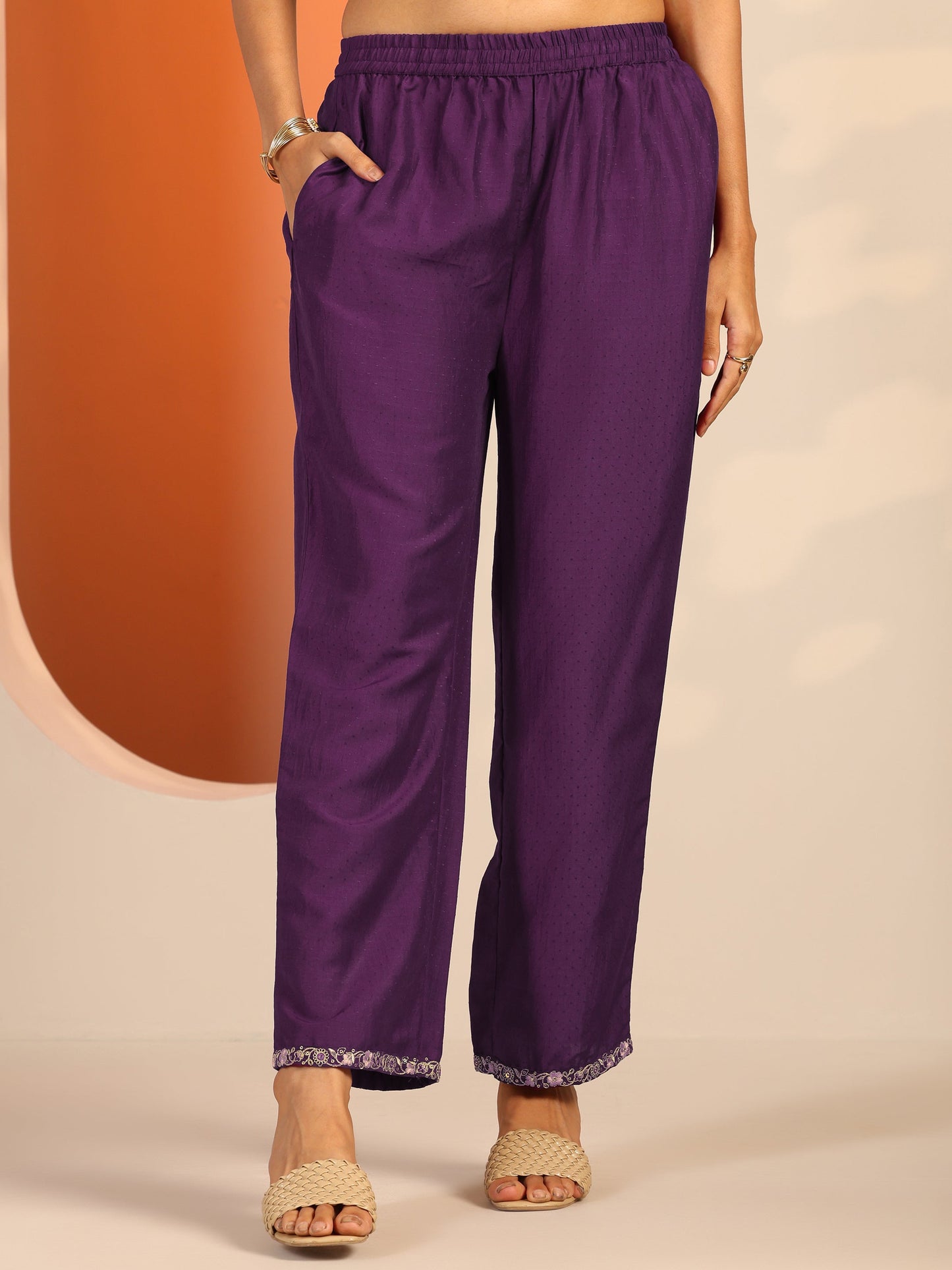 Burgundy Embroidered Silk Blend Anarkali Suit Set With Dupatta