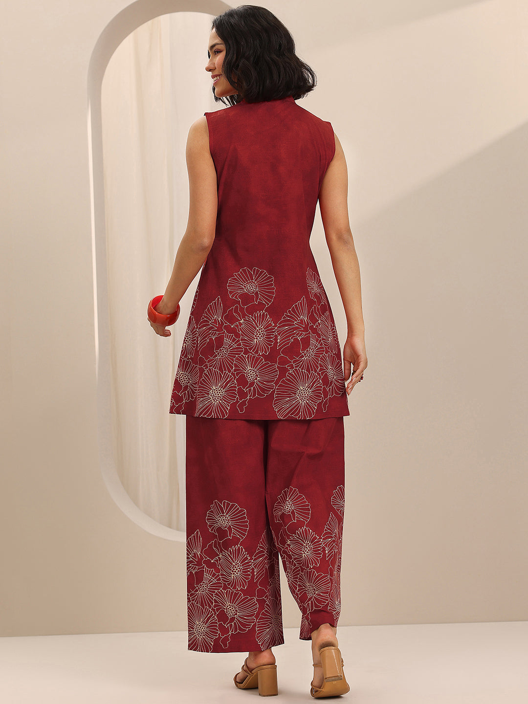 Red Printed Cotton Co-Ord Sets