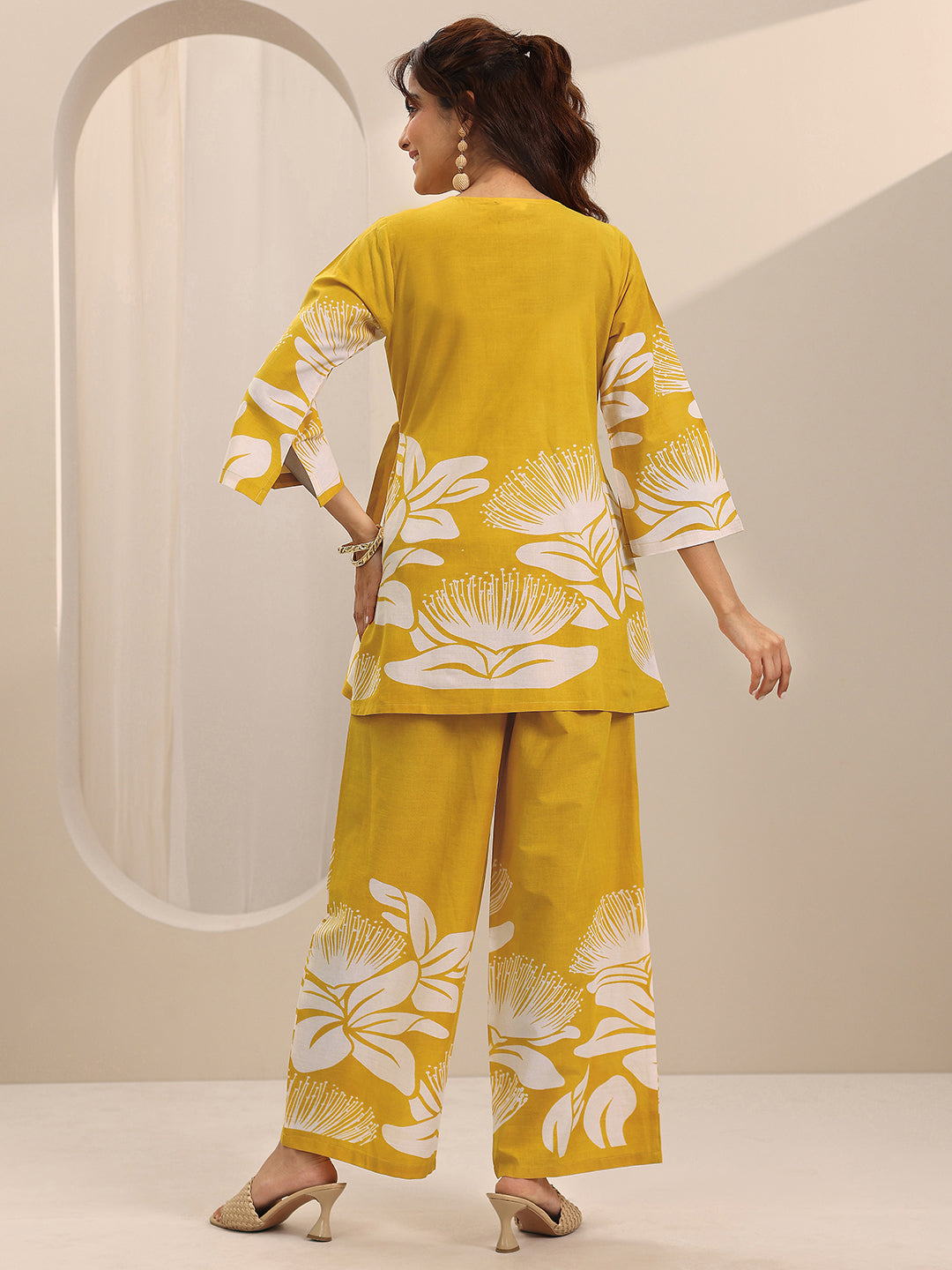 Yellow Printed Cotton Co-Ord Sets