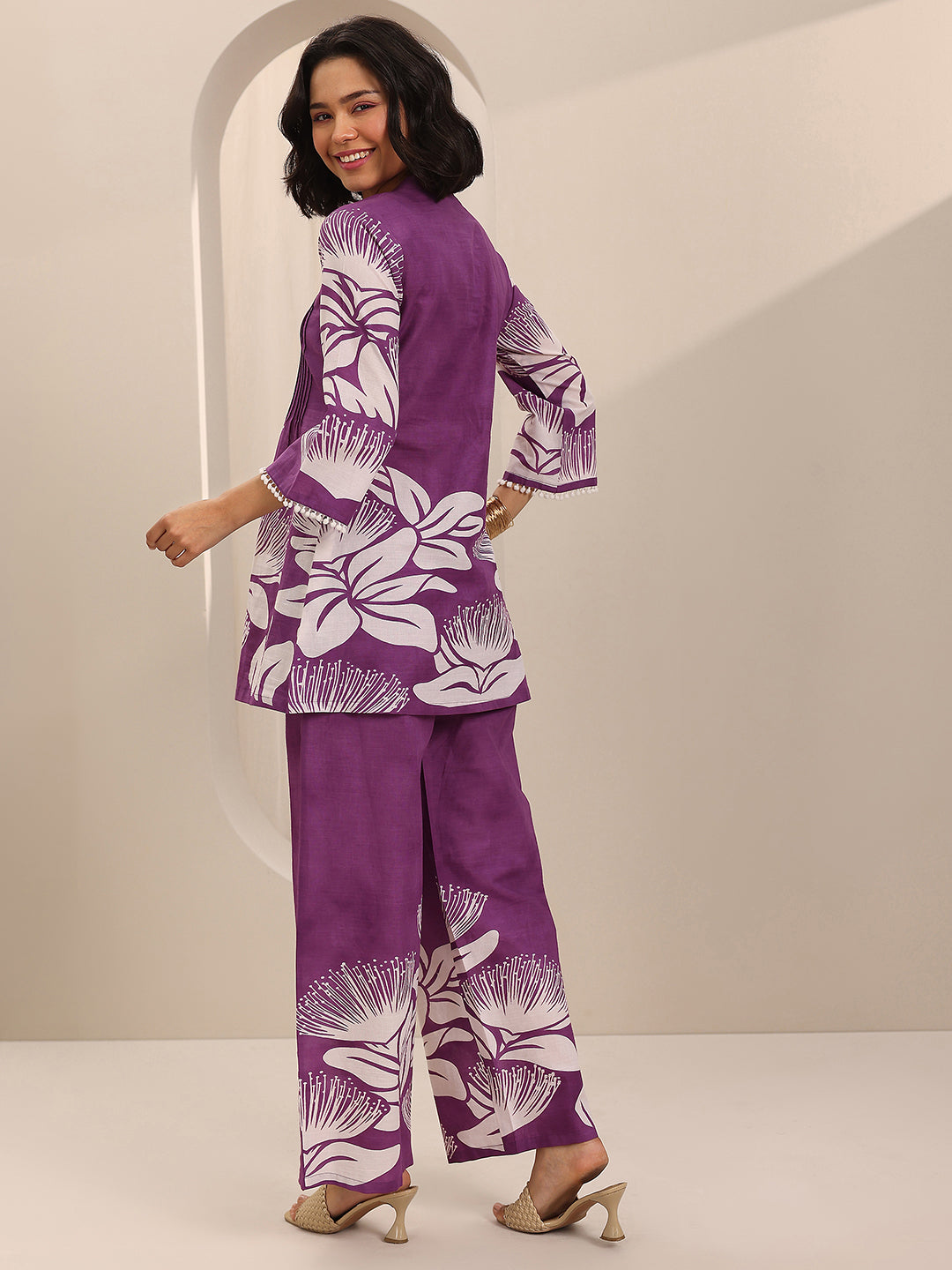 Purple Printed Cotton Co-Ord Sets
