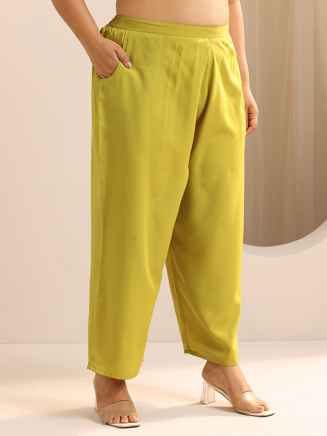 Plus Size Green Printed Cotton Straight Suit Set With Dupatta