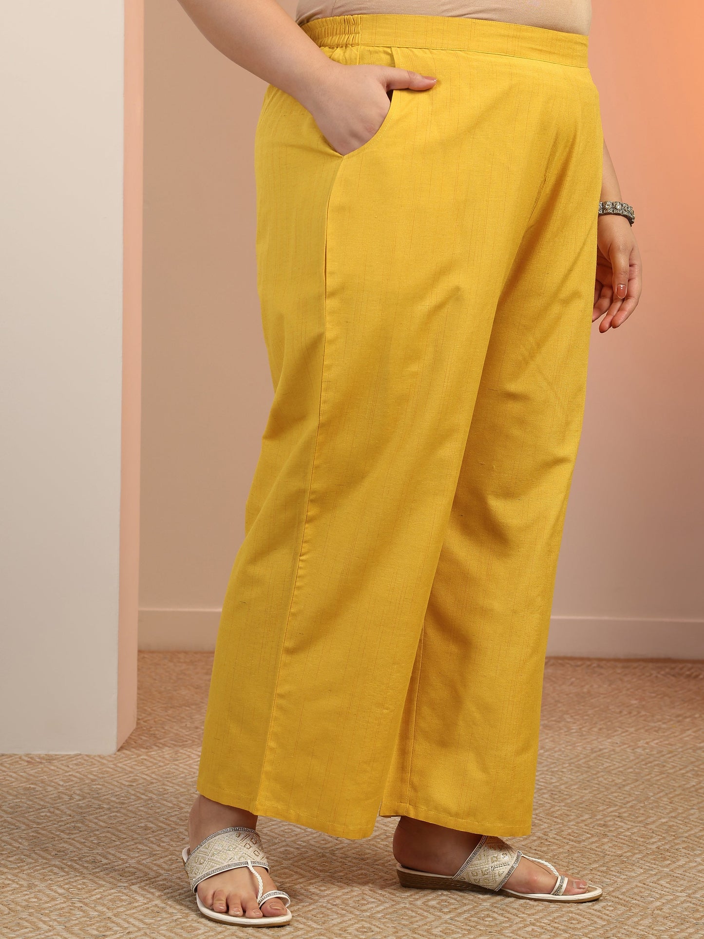 Plus Size White Woven Design cotton blend Straight Suit Set With Dupatta